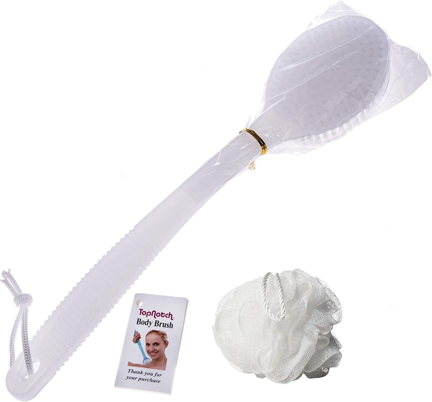TopNotch Back Brush for Shower Bath white long handle Brush plus Mesh