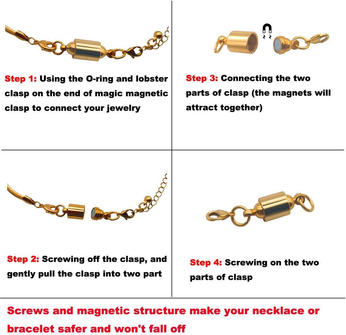 Zpsolution Screw Locking Magnetic Necklace Clasps Safety Magnetic