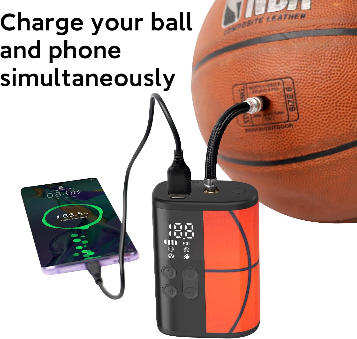 Woowind Ball Pump Electric Basketball Pump with Pressure Gauge LED