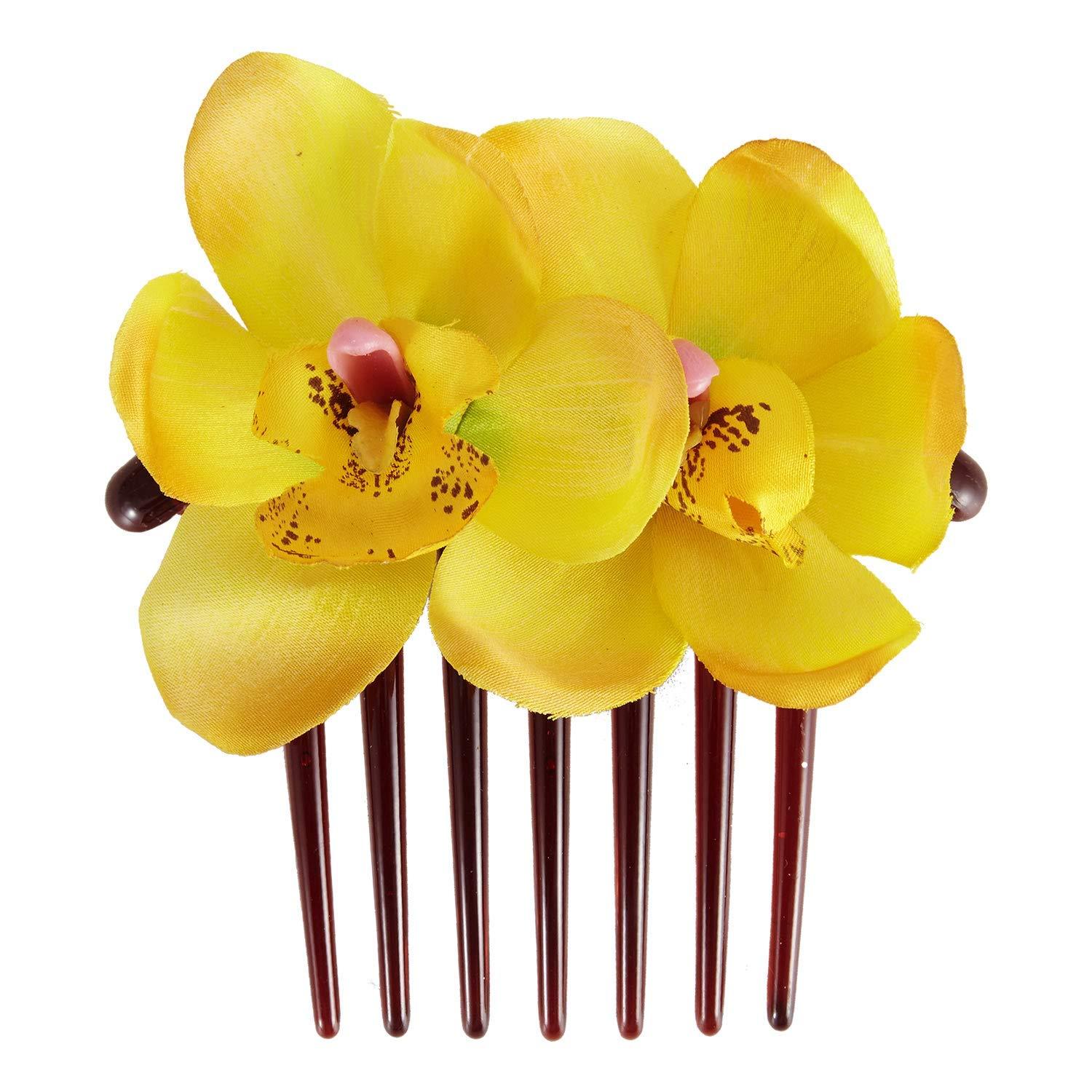 6 Pack Super Large Artificial Orchid Flower Floral Plastic Hair Side Combs  Clips With Teeth Hairpins Grips Barrettes Clamps Bows for Women Wedding  Decorative Holiday Party Headpiece Twist Accessories