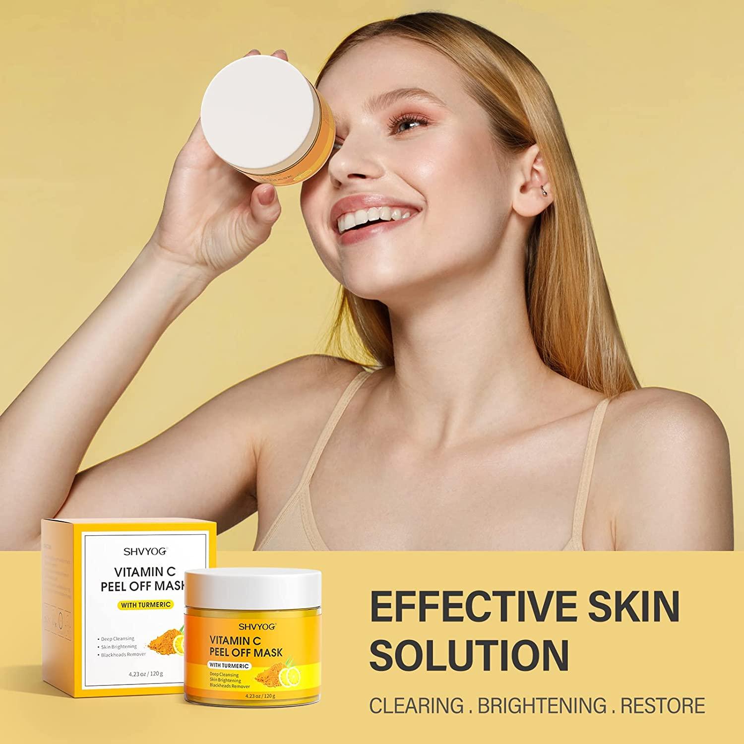 SHVYOG Vitamin C Peel Off Face Mask with Turmeric Blackhead Remover