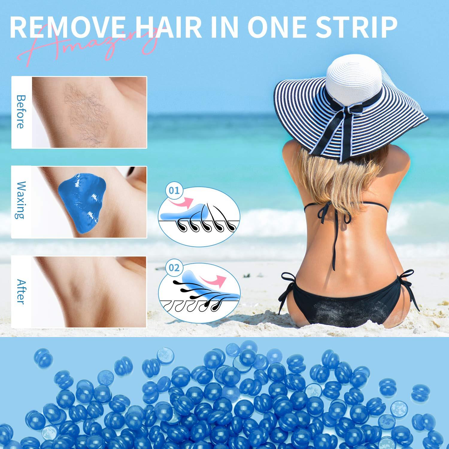 Waxing Kit, AVAII Wax Warmer Hair Removal Wax Kit with 4 Bags Hard Wax