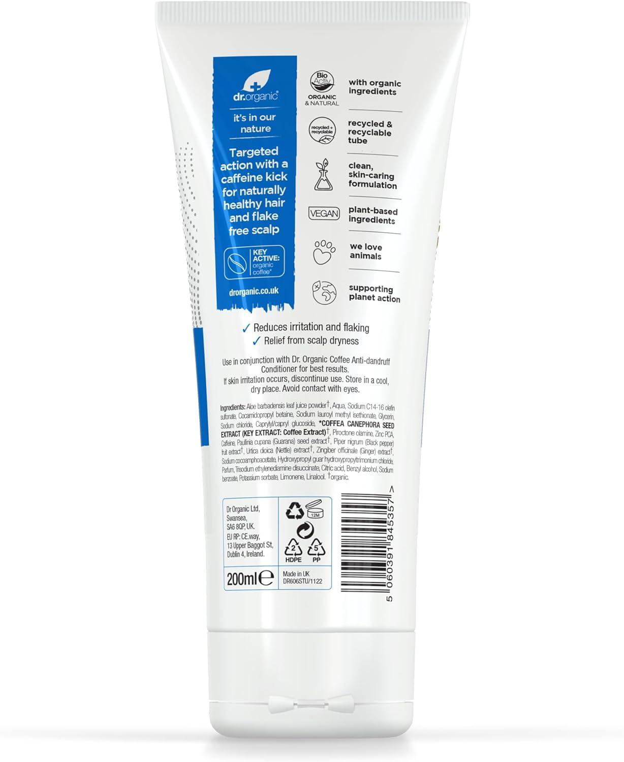 Dr Organic Coffee Anti-Dandruff Conditioner, Healthy Scalp, Mens, Womens, Natural, Vegan, Cruelty-Free, Paraben & SLS-Free, Recycled & Recyclable