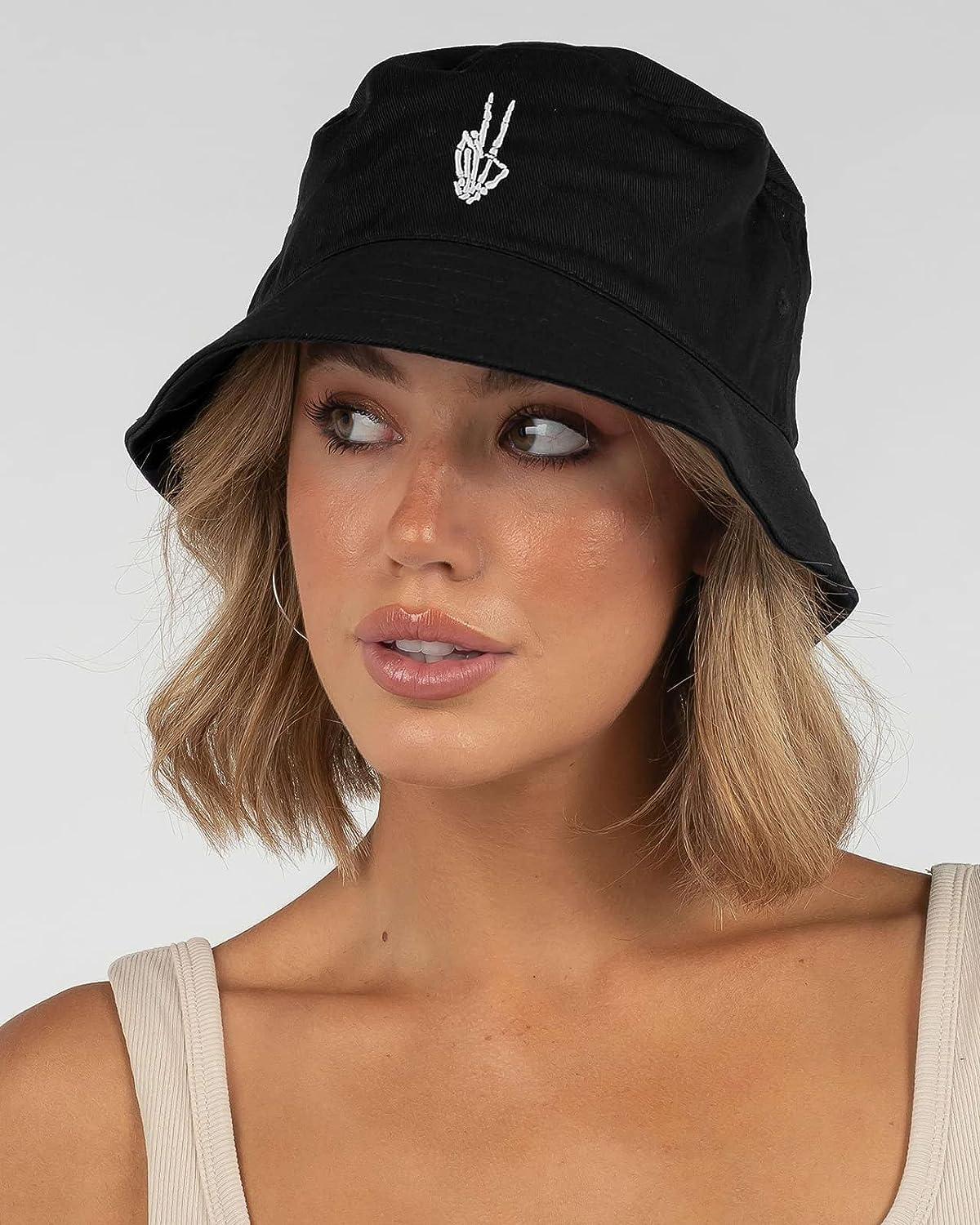XYIYI Fashion Embroidered Bucket Hat for Women and Girls Skull