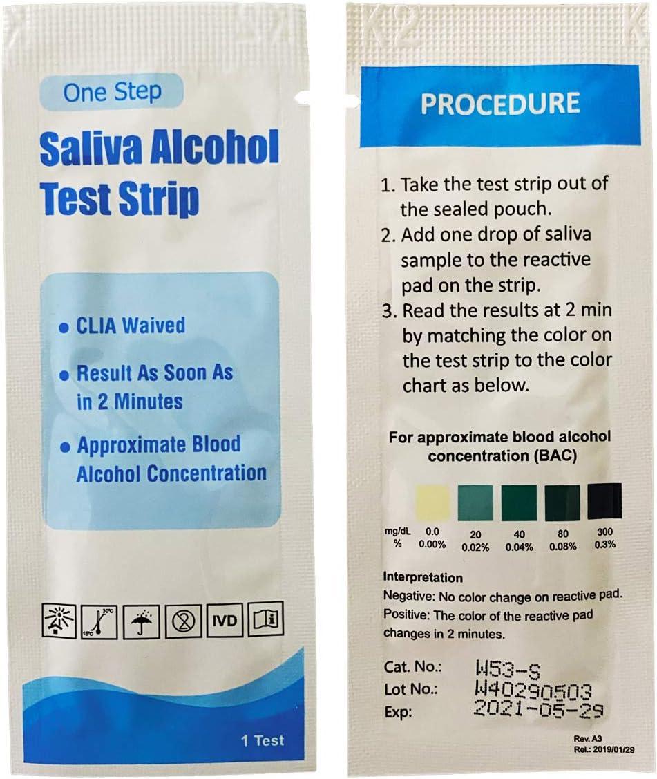 Prime Screen Saliva Alcohol Test Strip, High Accurate Home Test, Result