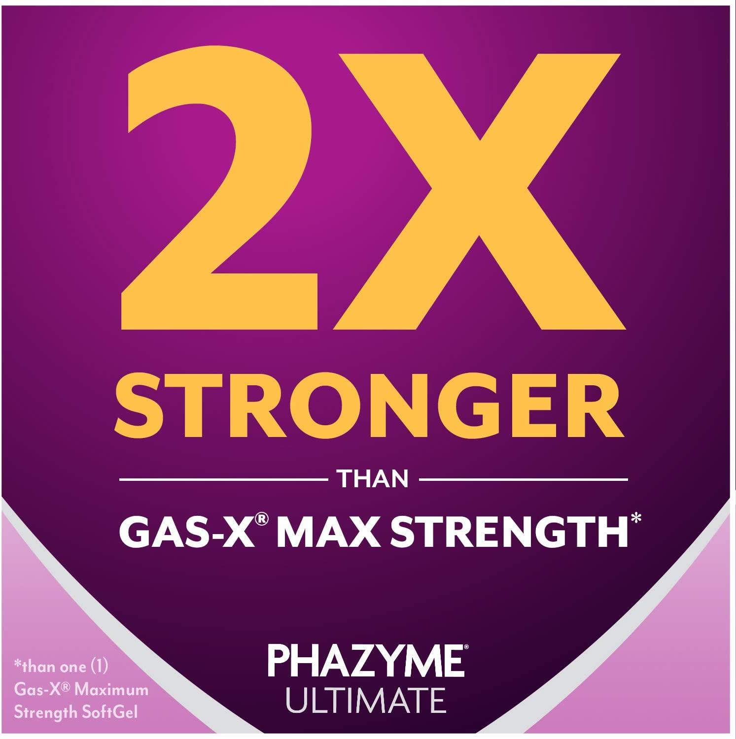 Phazyme Ultimate Gas Bloating Relief Fast Gels 500mg 20 Count Pack