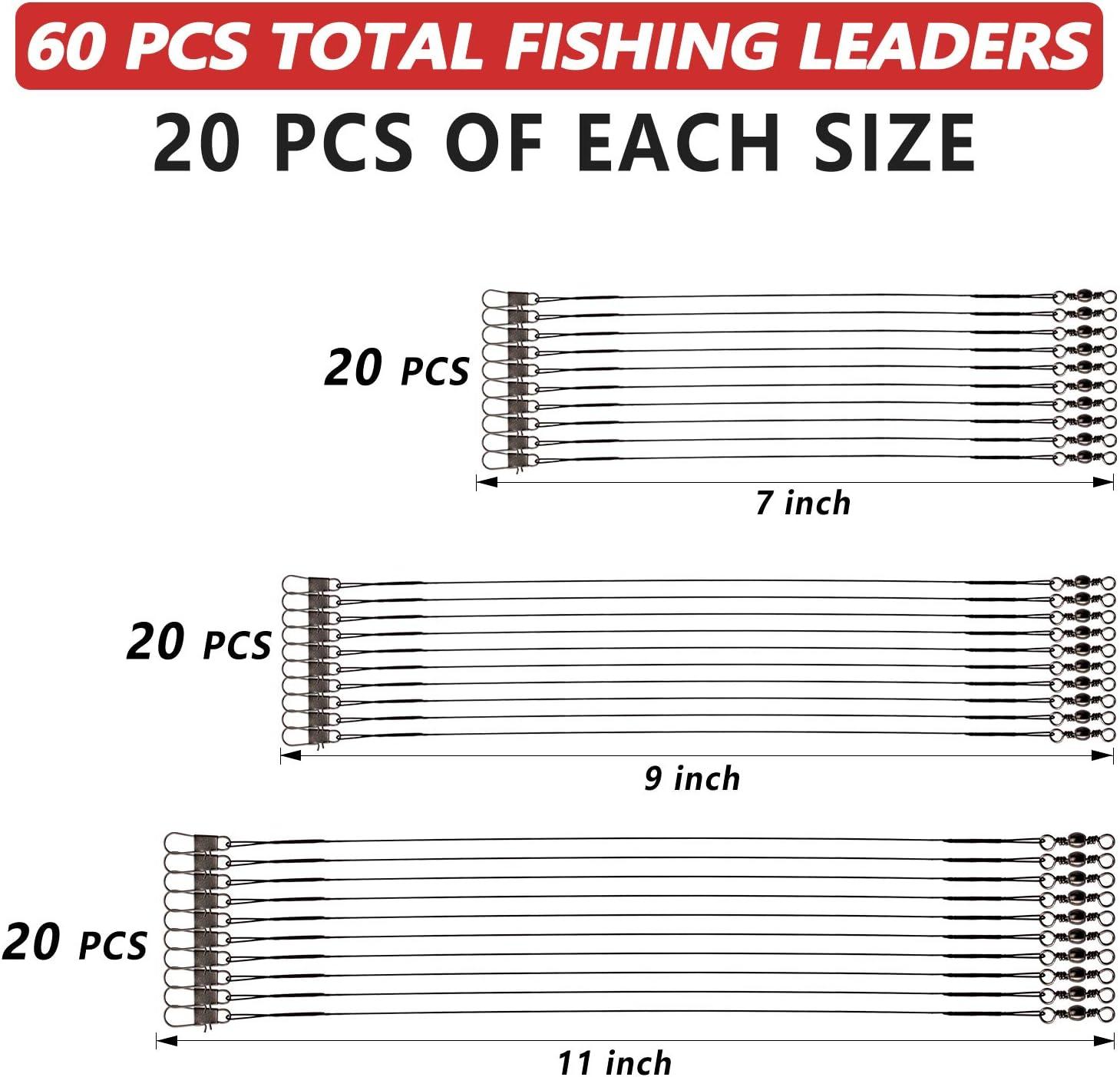 Fishing Leaders，Fishing Leader Saltwater Stainless Steel with Swivels Snap  Kits Connect Tackle Lures Rig or Hooks, Fishing Leader Line for Fishing