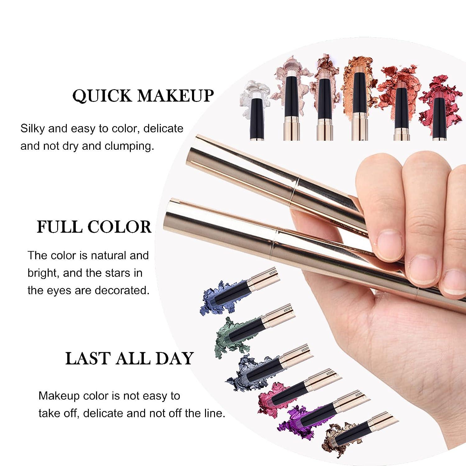 Cream Eyeshadow Stick 2in1 Eye Shadow Pencil Crayon with Smudger