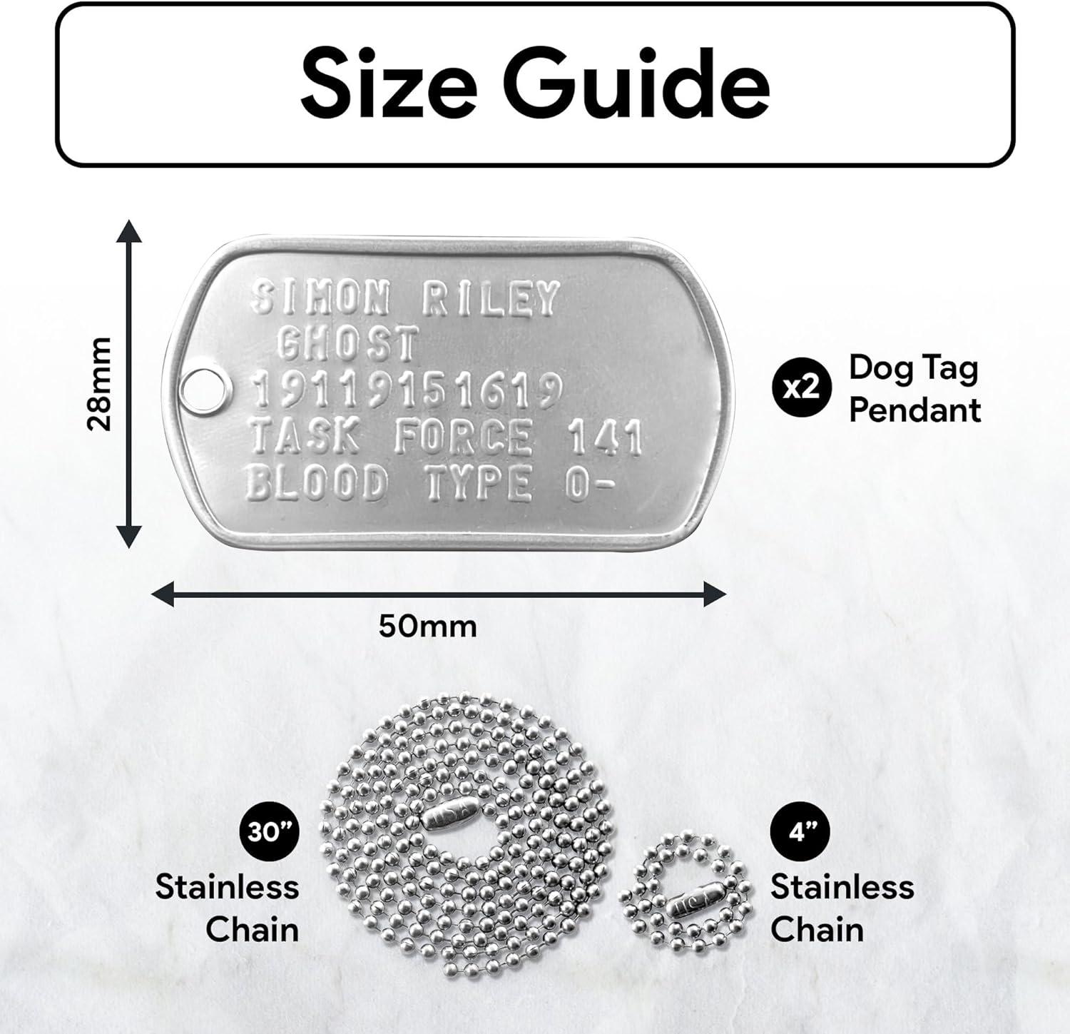Simon Ghost Riley US Military Dog Tags Replica Collector s Item