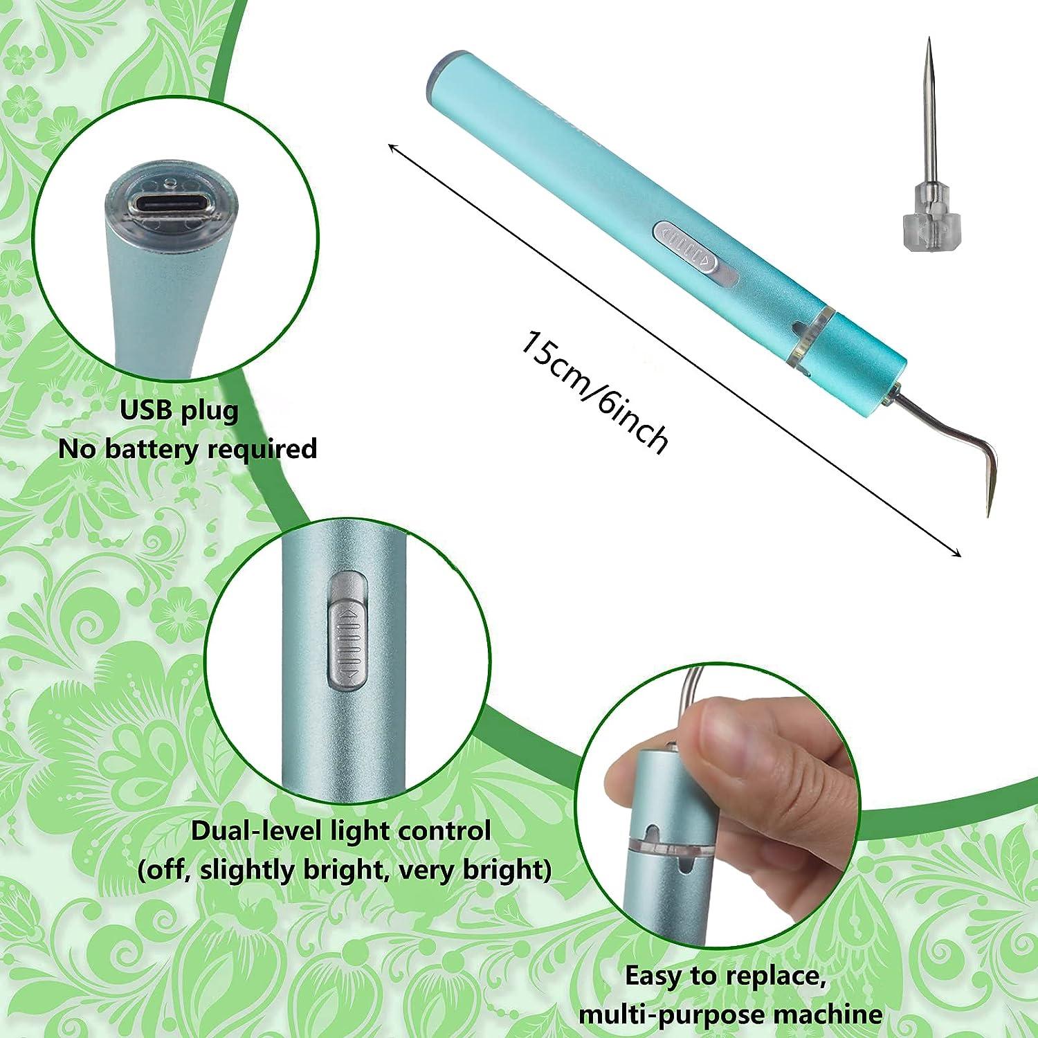 LED Weeding Tool Craft Weeding Hook Pen With Light Ergonomic Paper