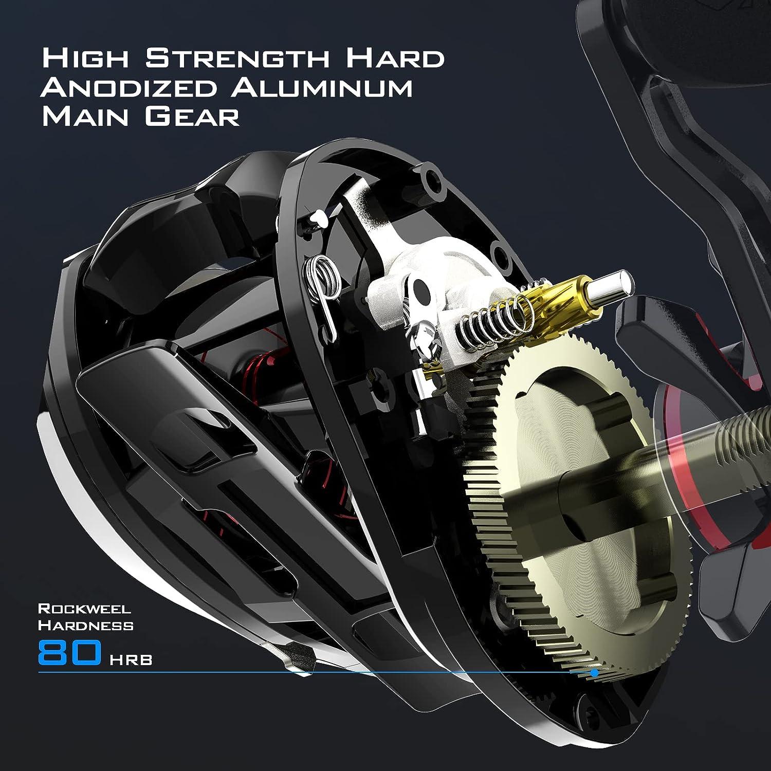 KastKing MegaJaws Baitcasting Reel | AutoMag Dual Braking System, 6.7oz, 17.64 LBs Drag, 11+1 BB, High Speed Gear Ratios, Right Handed - Blacktip - ... KastKing MegaJaws Baitcasting Reel | AutoMag Dual Braking System, 6.7oz, 17.64 LBs Drag, 11+1 BB, High Speed Gear Ratios, Right Handed - Blacktip - ...