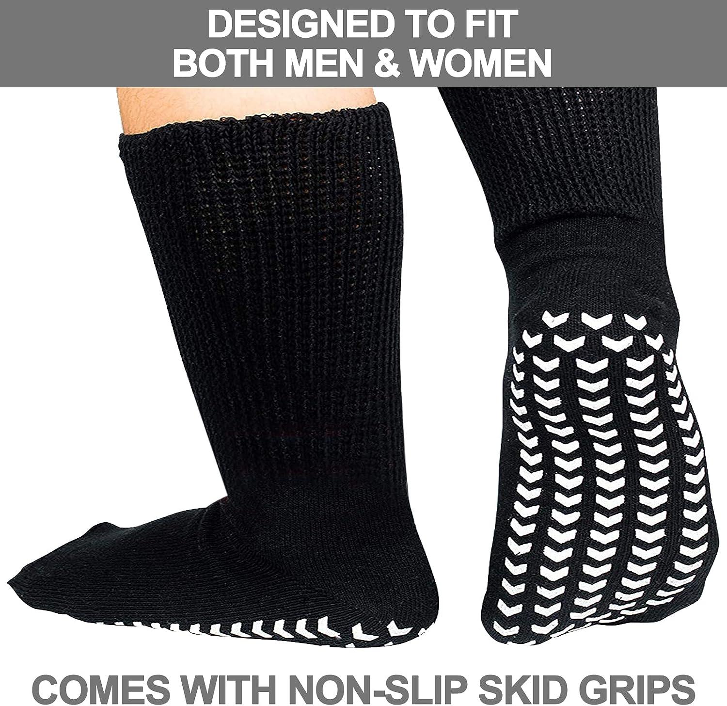 RAXSEG Extra Wide Socks for Swollen Feet Non Slip Cast Sock