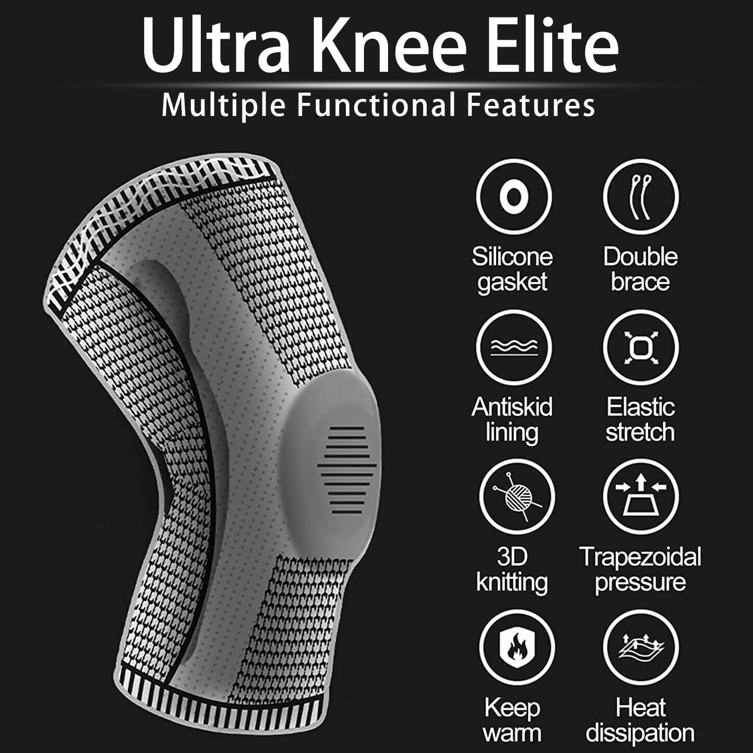 AmRelieve Ultra Knee Elite Compression Sleeve with Side Stabilizers