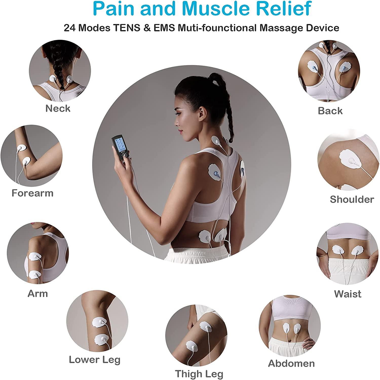 Pulse Tens Unit EMS Massager Back Full Body Muscle Stimulator Pain