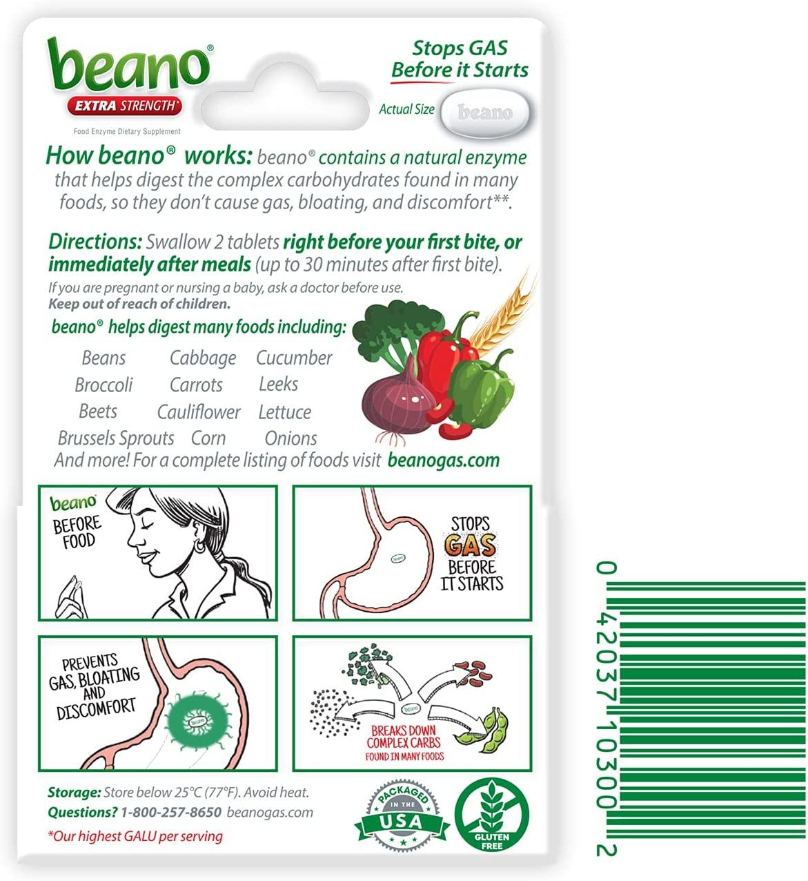 Beano Ultra 800, Gas Prevention and Digestive Enzyme Supplement, 100