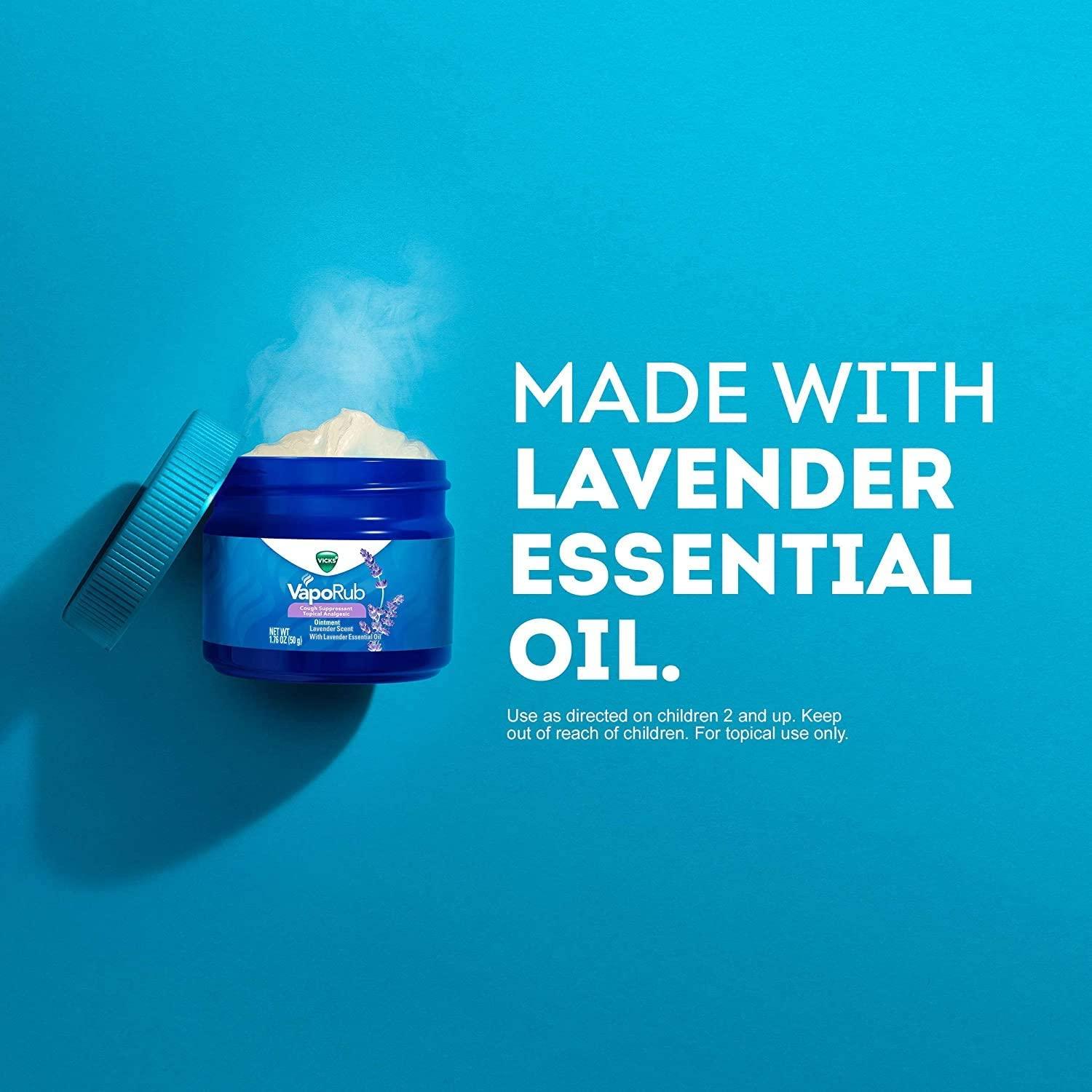 Vicks VapoRub Lavender Essential Oil Chest Rub Ointment Relief from