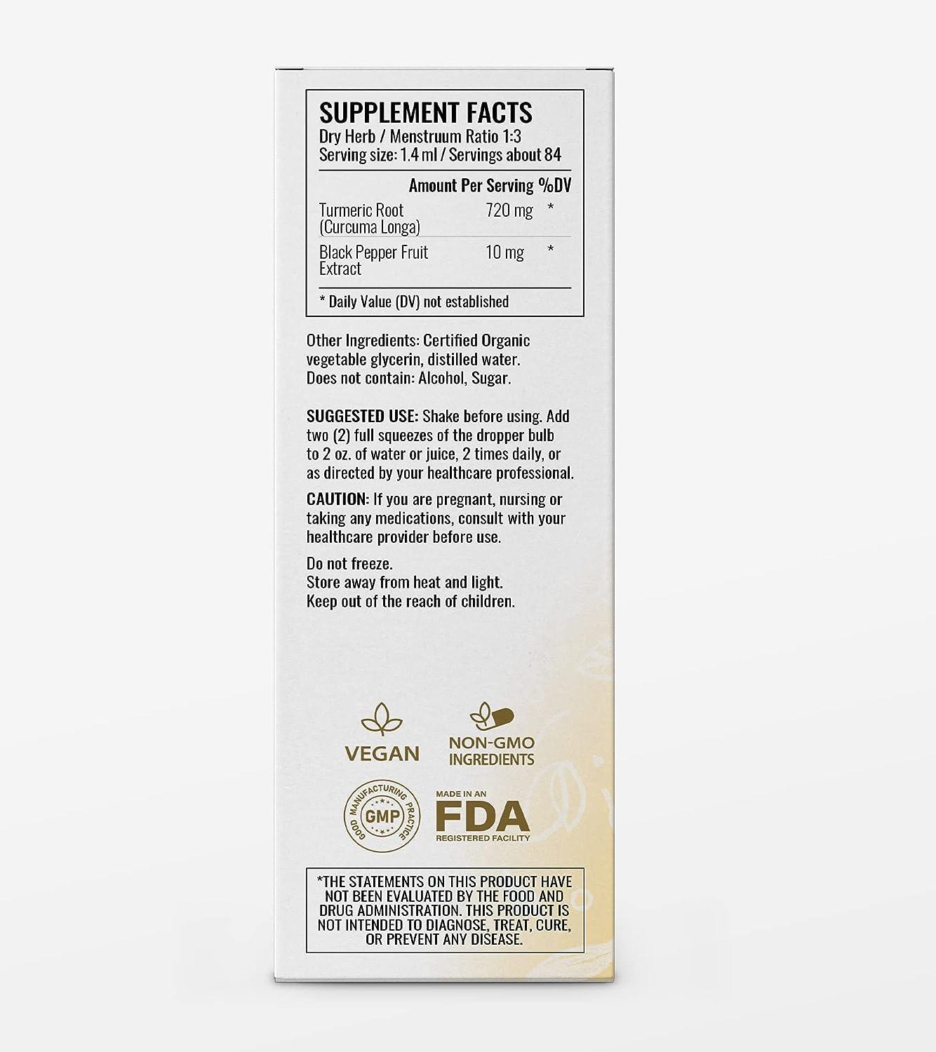 Turmeric Liquid Drops Organic Turmeric Curcumin Liquid Extract