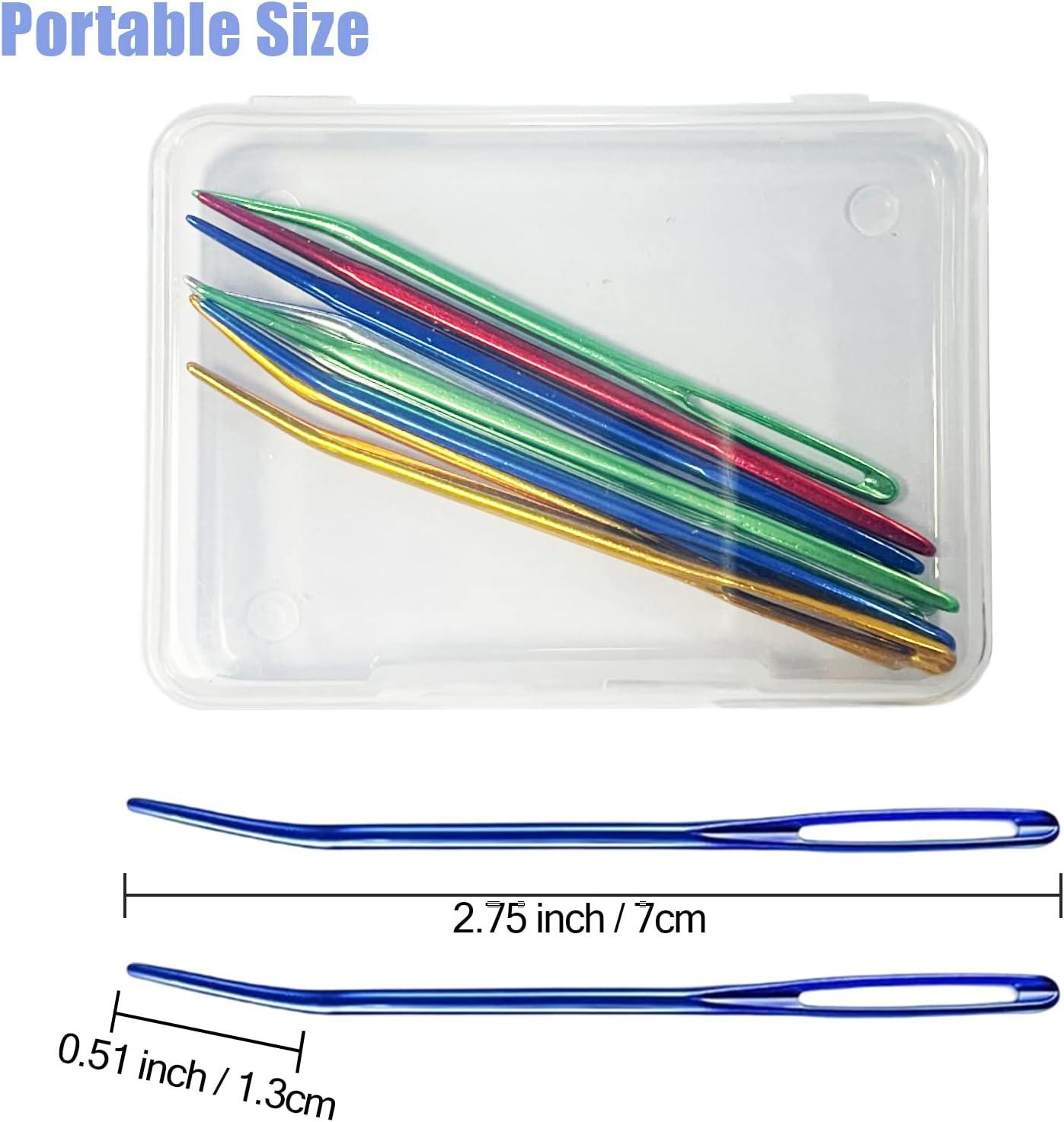 Plastic Large Eye Sewing Needles, Blunt Needles, Curved Tapestry Needles,  Craft Weaving Needles, With Storage Box And Knitting Crochet Stitch  Needlework Sewing Tools