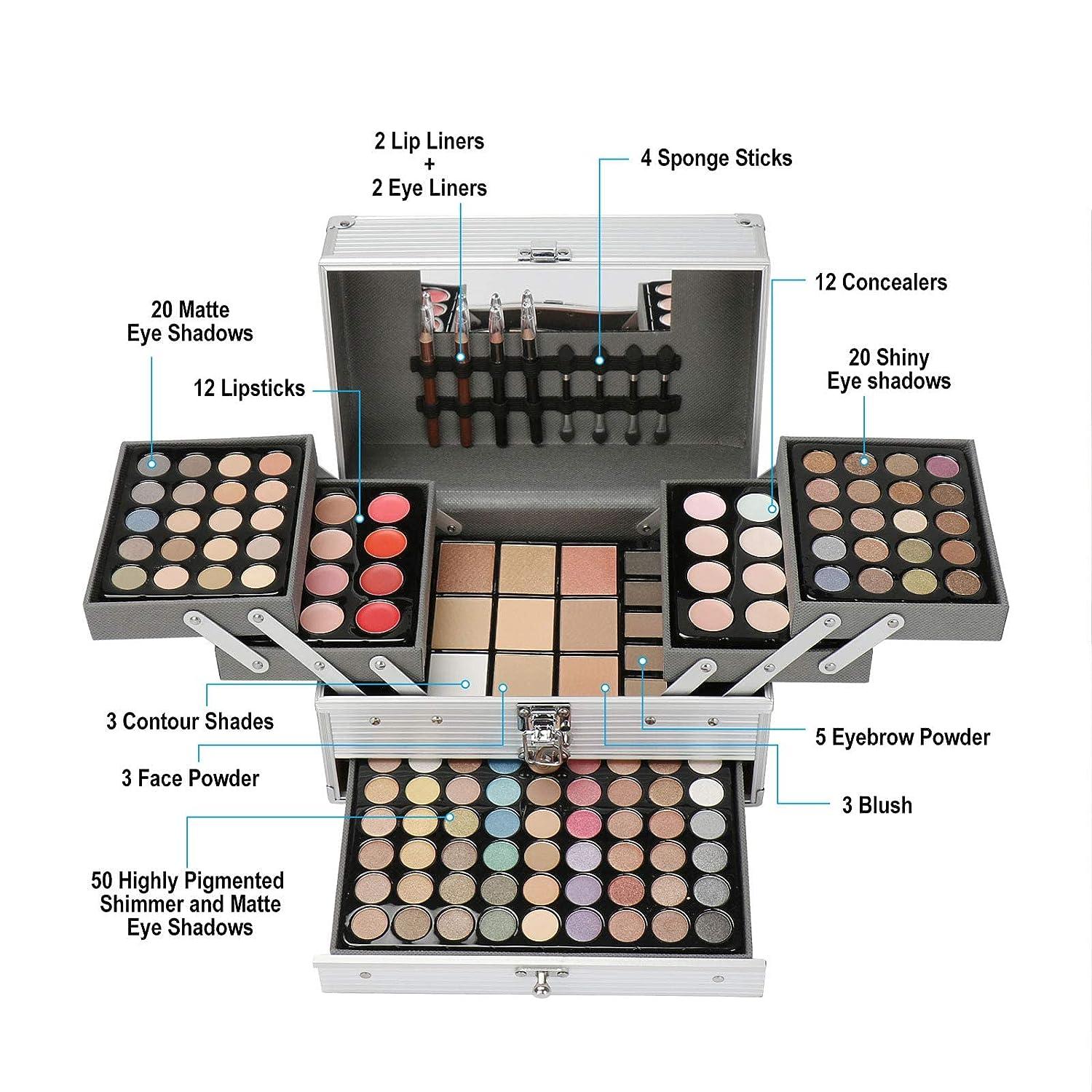 132 Color All in One Makeup Kit,Professional Makeup Case for Women Full Kit,Makeup Palette,Multicolor Eyeshadow Set,Include Eyeliner/Concealer/