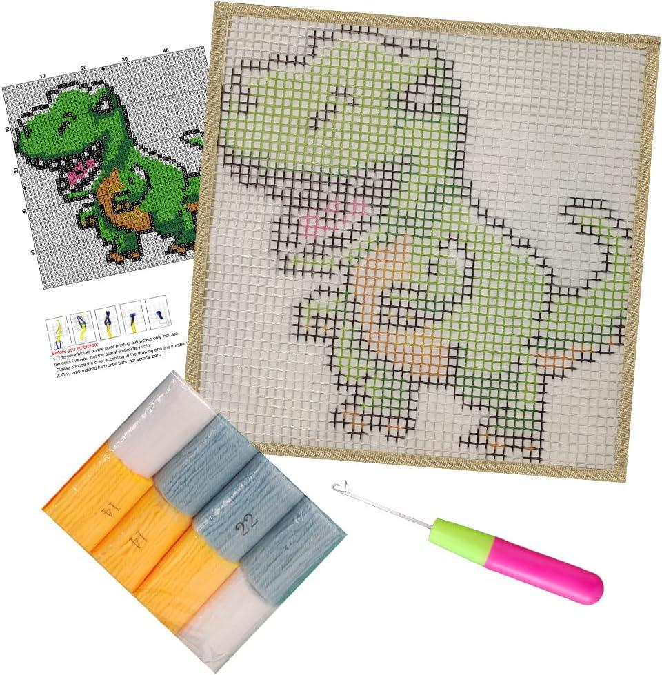 Dinosaur Latch Hook Rug Kits Embroidery Decoration Crochet Yarn for Craft