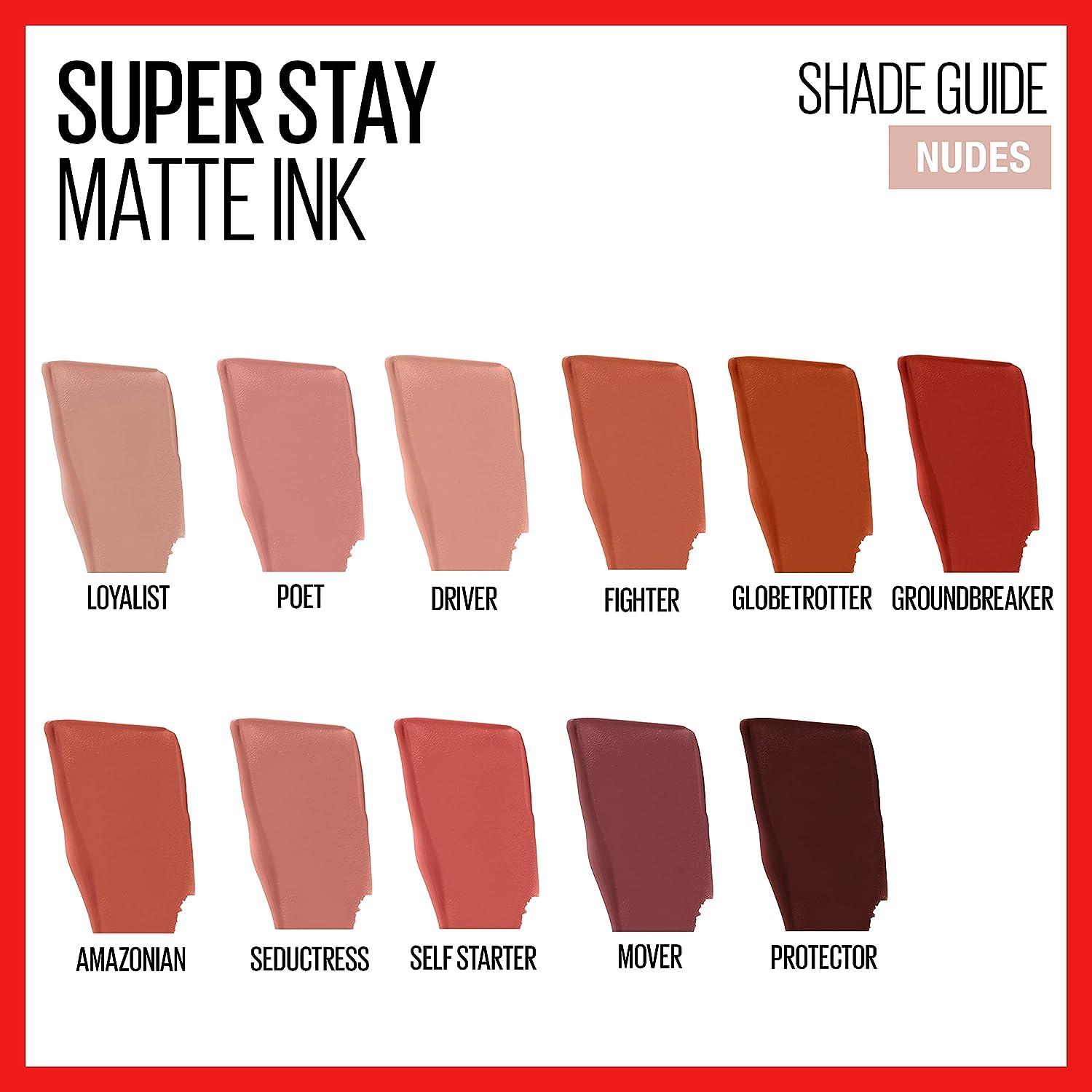 Maybelline Super Stay Matte Ink Liquid Lipstick Makeup Long Lasting High  Impact Color Up to 16H Wear Poet Light Rosey Nude 1 Count 60 POET 0.17 Fl  Oz (Pack of 1) 1 COUNT