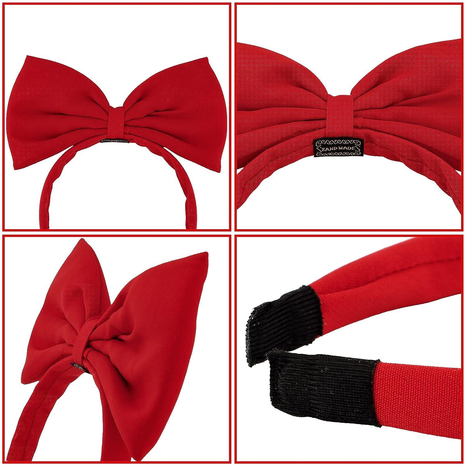 Snow white red bow headband sale