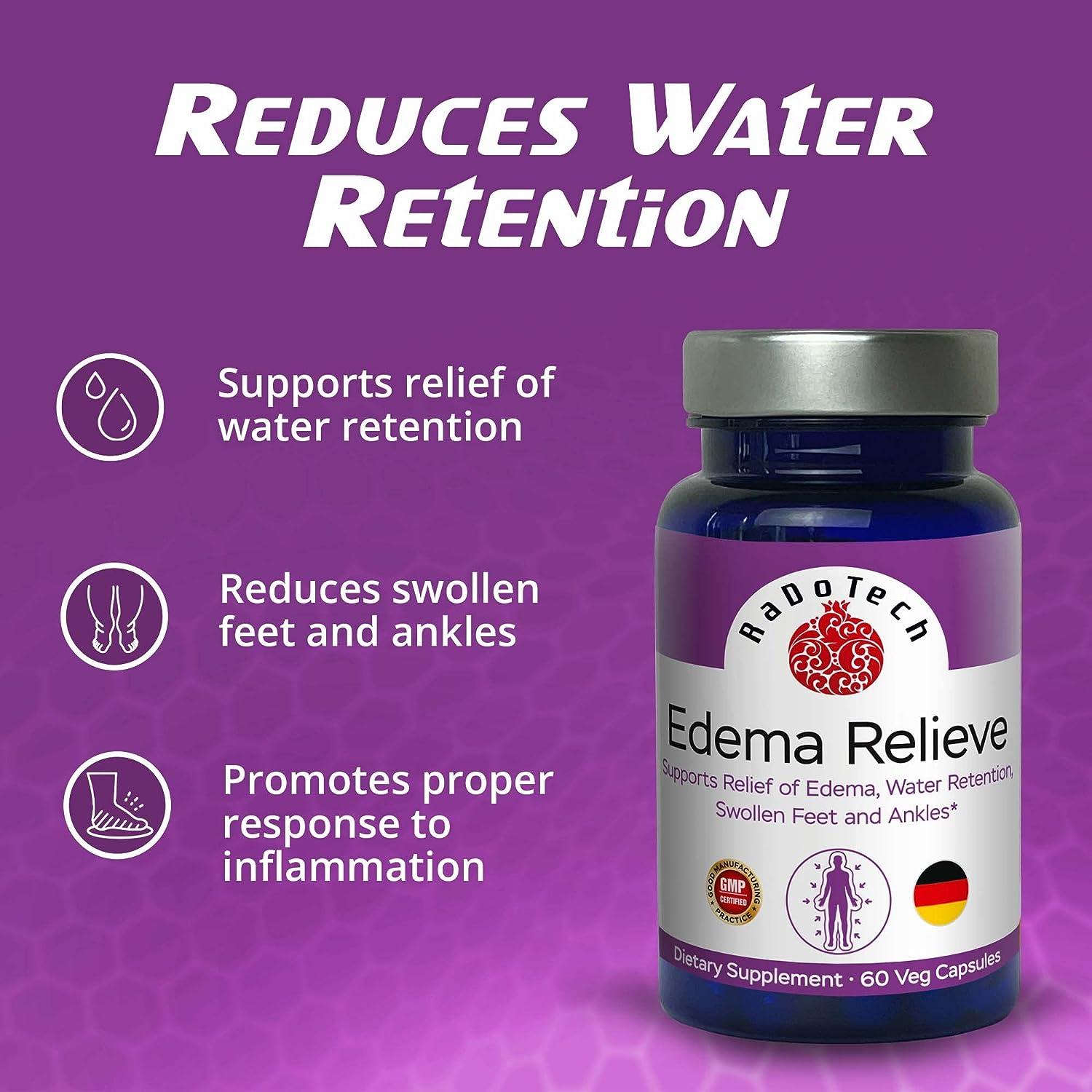 RaDoTech Edema Relief Water Pills Natural Diuretics for Water