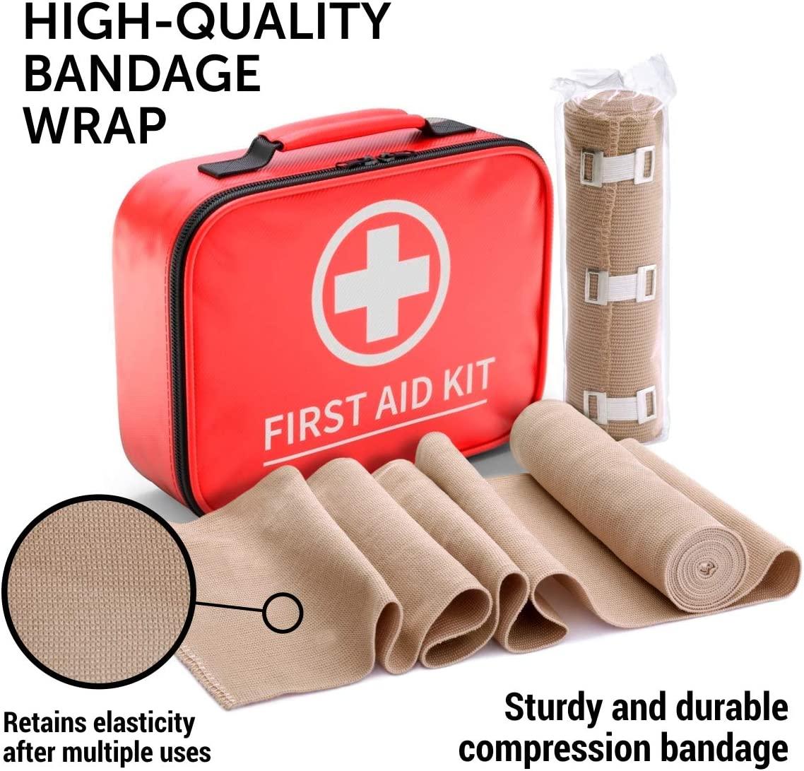Premium Elastic Bandage Wrap 2 Pack + 18 Extra Clips Wide (6 inch