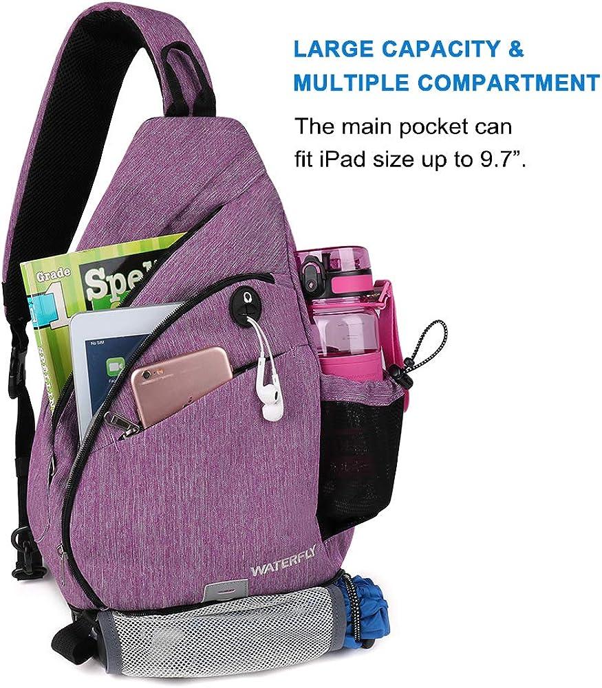 WATERFLY Borstzak Herr Sling Bag: Crossbag Kleine Bodybag Waterdichte Schoudertas Single Shoulder Diefstalbestendig Cross Body Schouderrugzak Crossbody Slingbag Mannen Dames Borst Reizen Wandelen