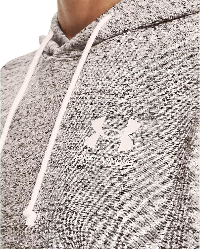 Under Armour Men's Rival Terry Short-Sleeve Hoodie Onyx White (112)/Cruise  Gold Medium