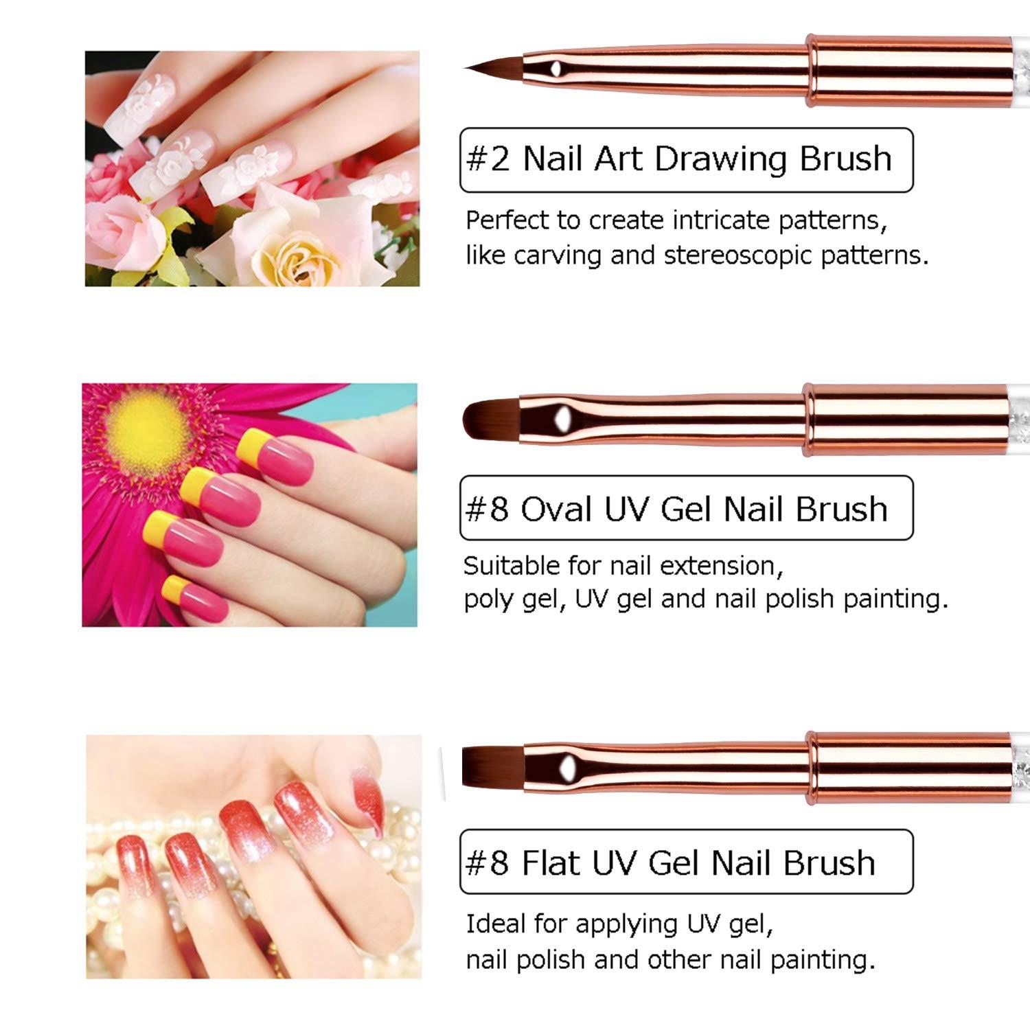 5Pcs/Set Nail Art Painting Brushes Nail Art Decorations Brush For Diy  Manicure Nail Salon Home Diy