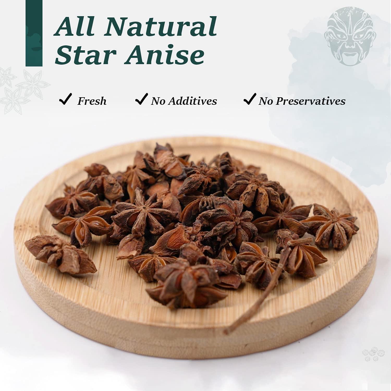 Soeos Star Anise Seeds 6oz (170g) NonGMO Verified, Great for Baking and Tea Chinese Star