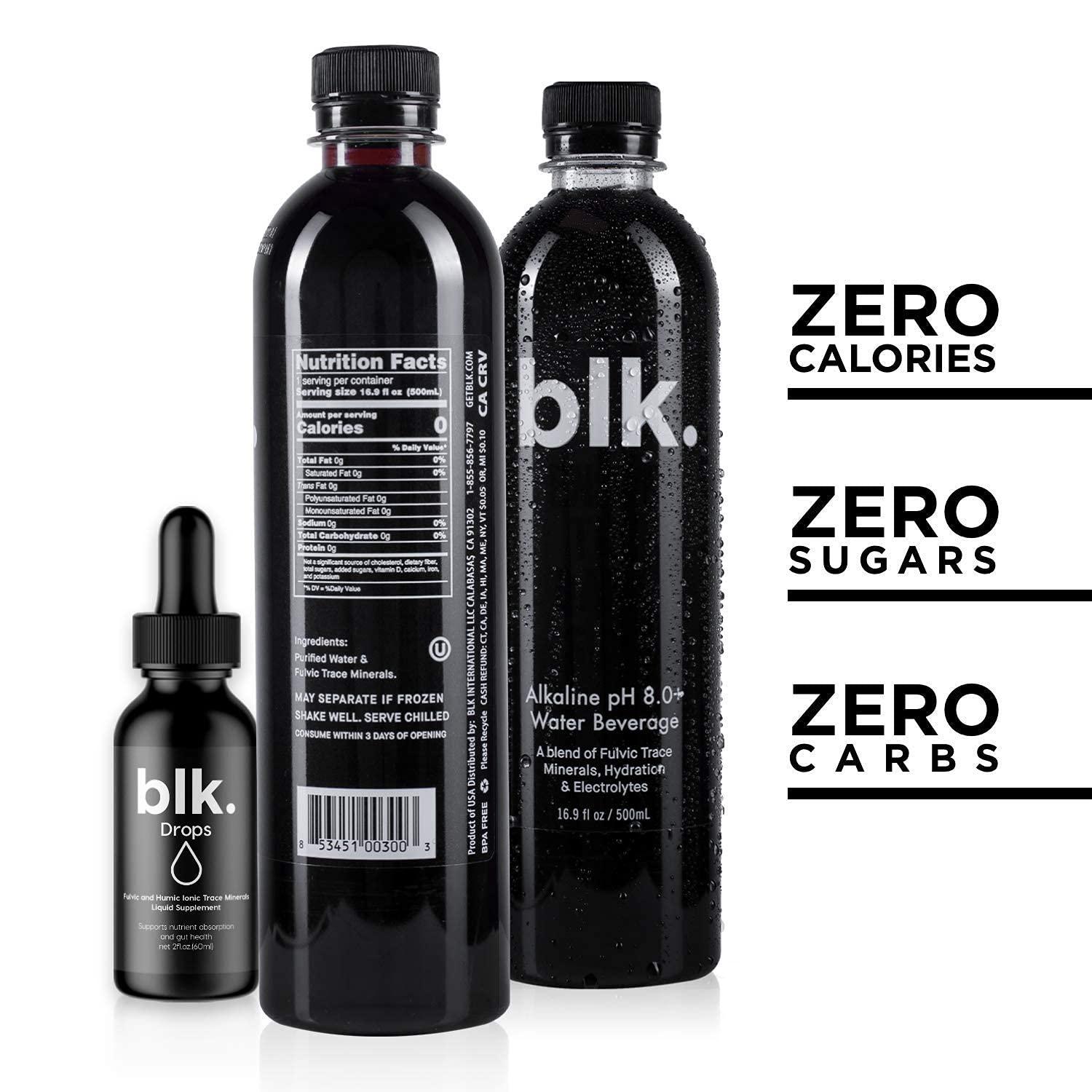 12ct Natural Mineral Alkaline Water 16.9oz and 1ct Concentrated blk