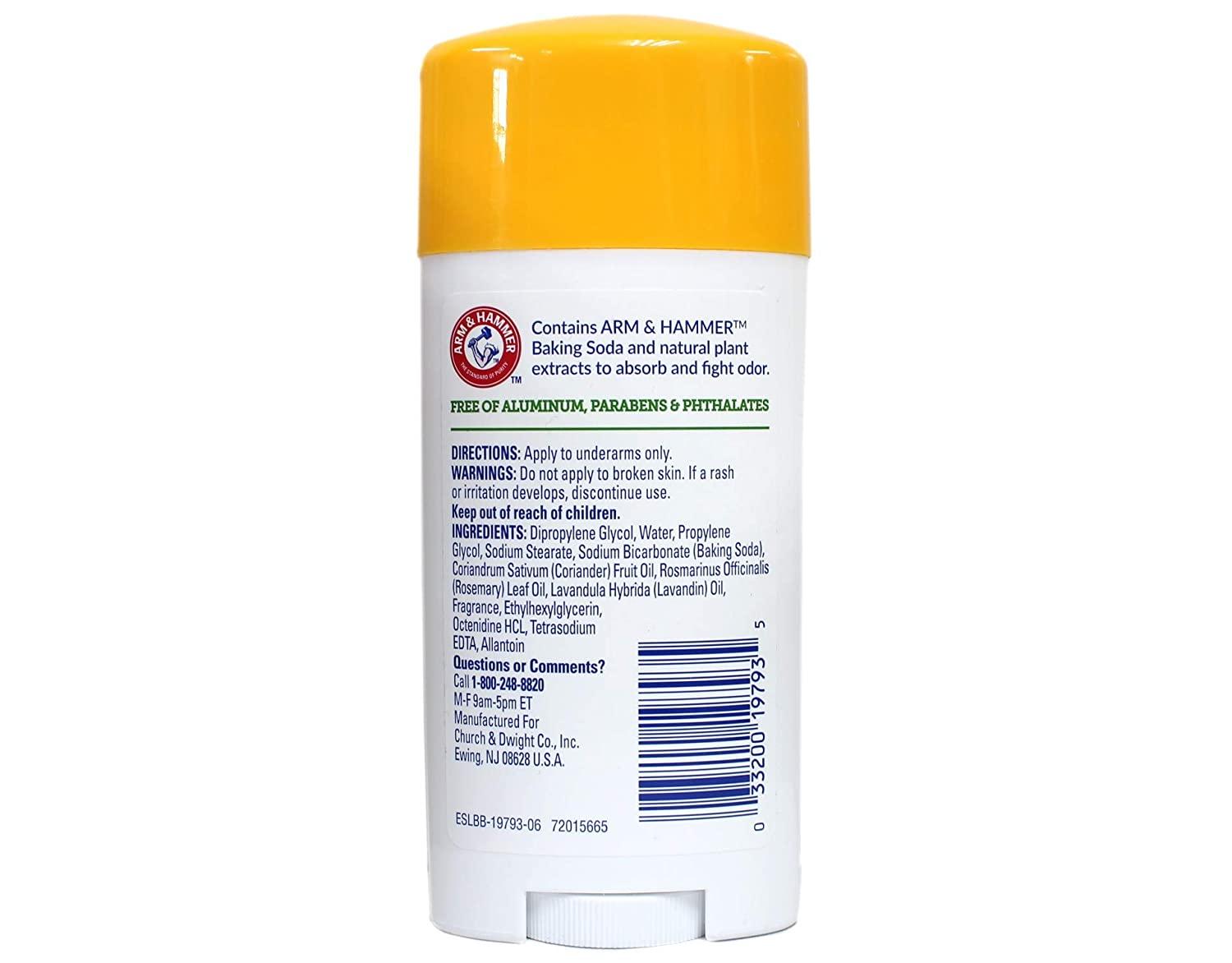 Arm & Hammer Essentials Deodorant Fresh Rosemary Lavender 2.5 oz Natural Deodorizers