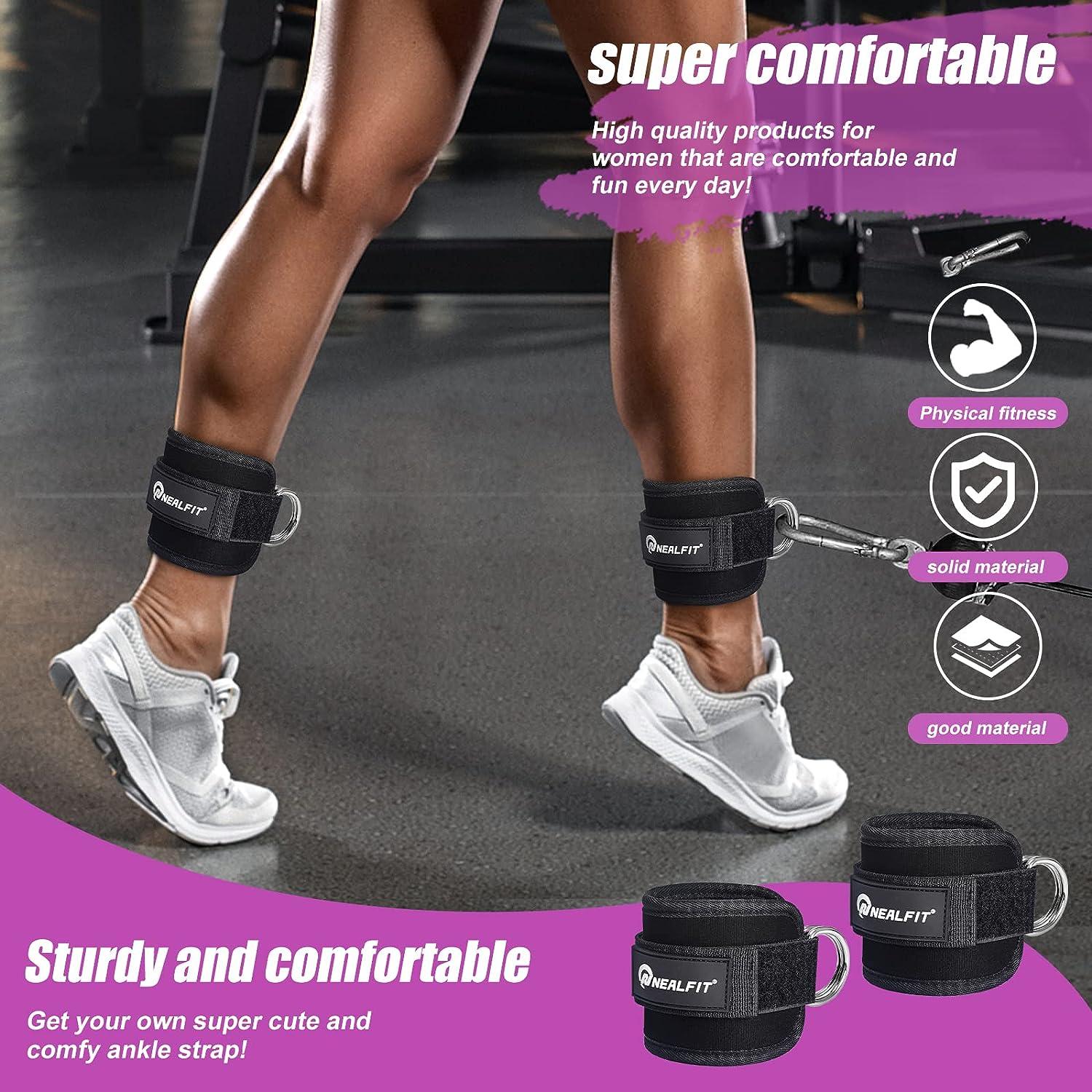 NEALFIT Ankle Strap for Cable Machine, Gym Ankle Cuff for