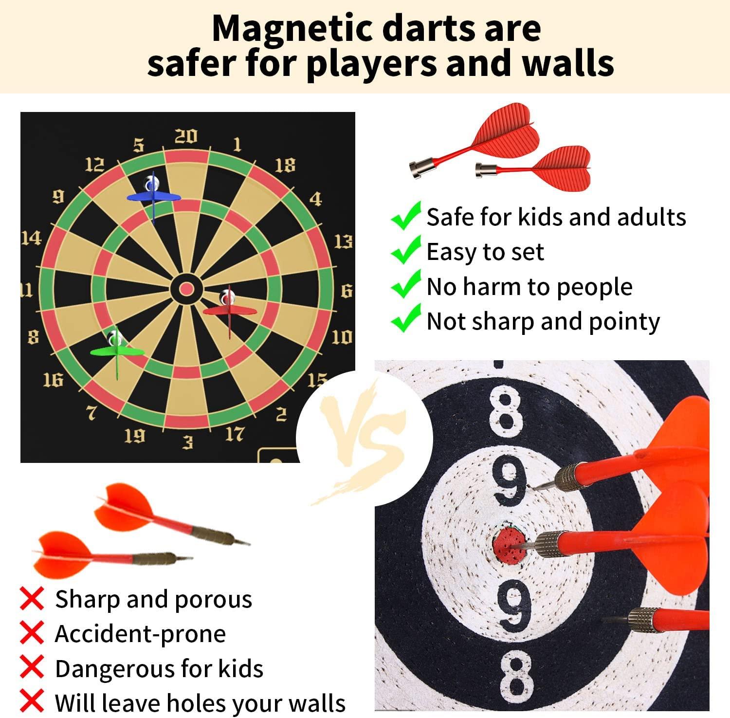 Mixi Magnetic Dart Board for Kids, Outdoor Toys Kids Games Double Sided Dart  Board Games Set for Boys with 12 Darts, Best Toys Gifts for Teenage Boys  Girls Age 5 6 7 8 9 10 11 12 13 14 15 16 Years