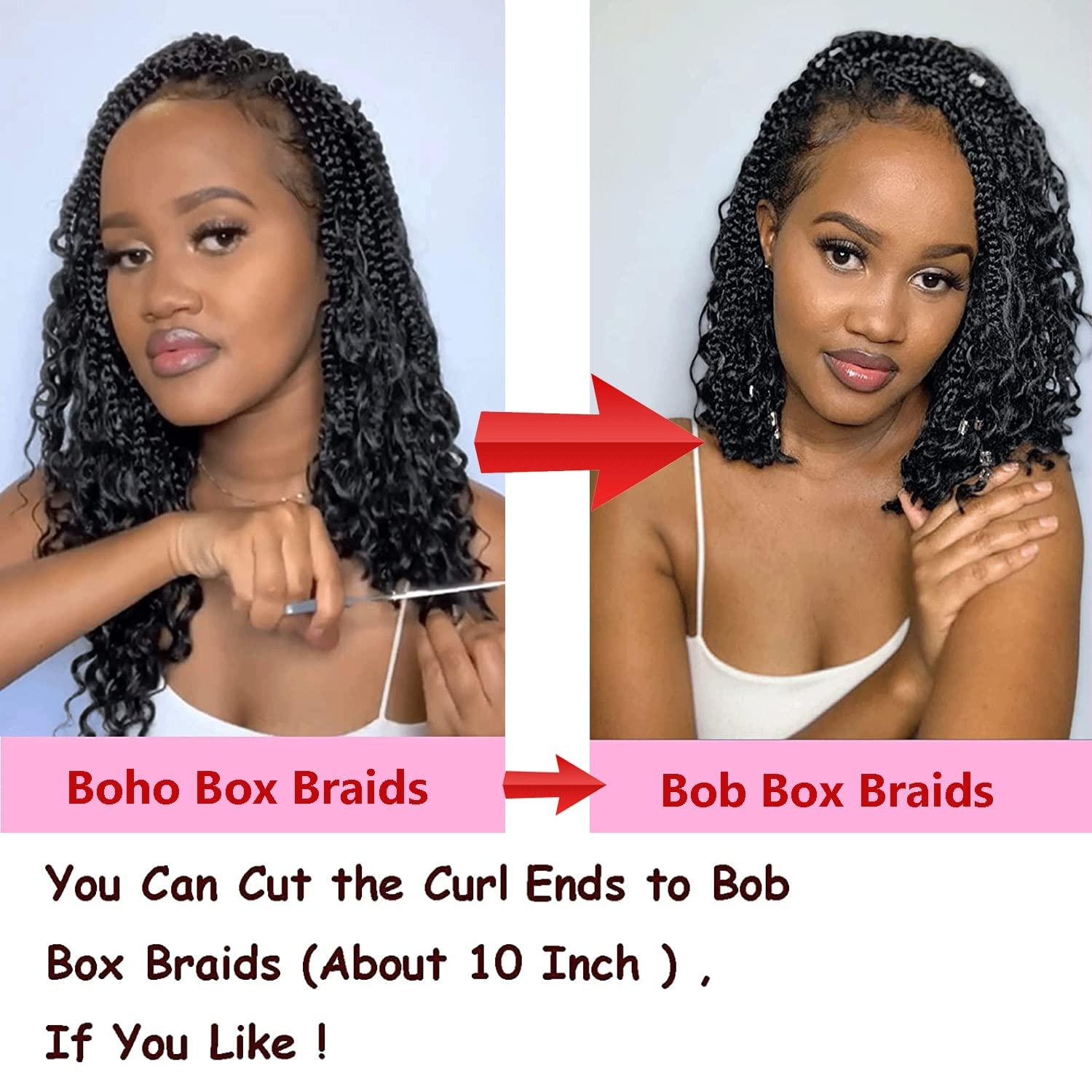 Goddess Box Braids Crochet Hair 7Packs 12Inch Boho Box Braids