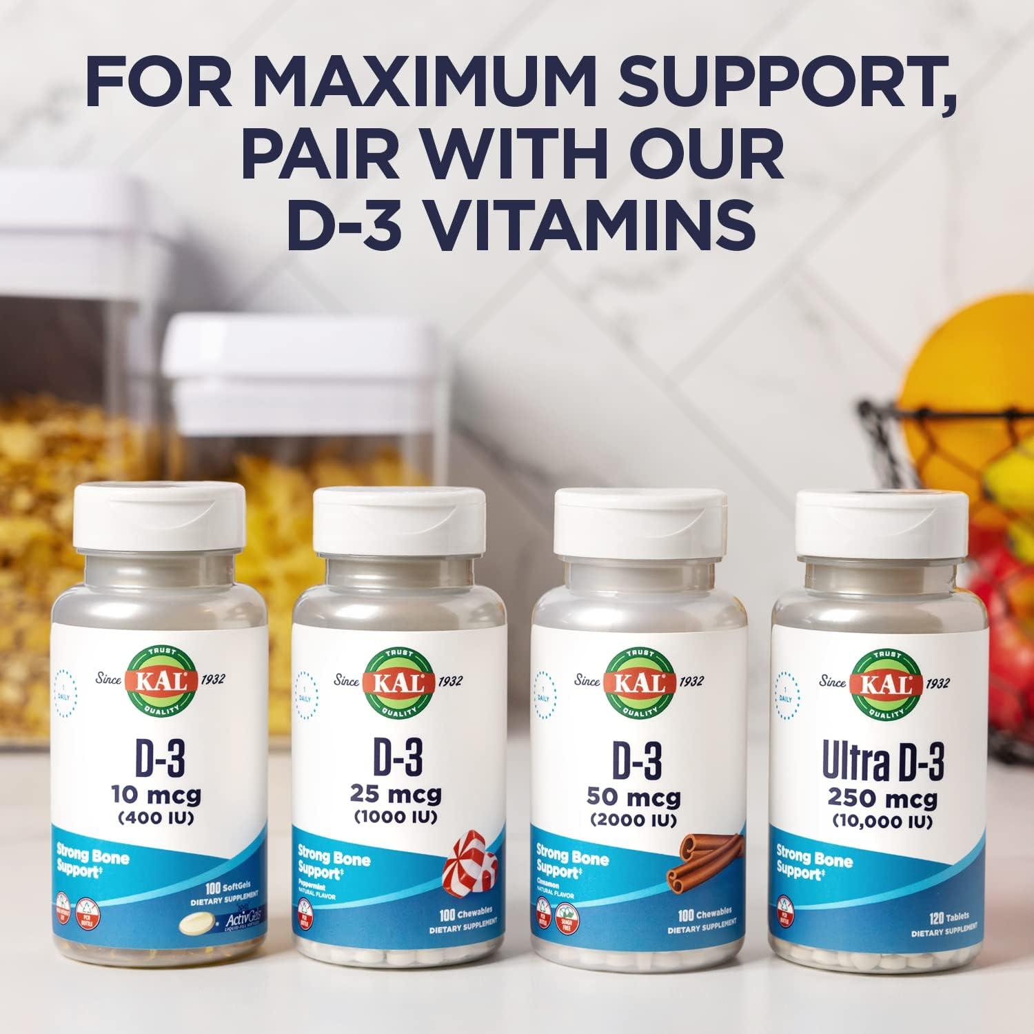 KAL Vitamin K2 500 mcg Bone Heart and Artery Health Supplement as