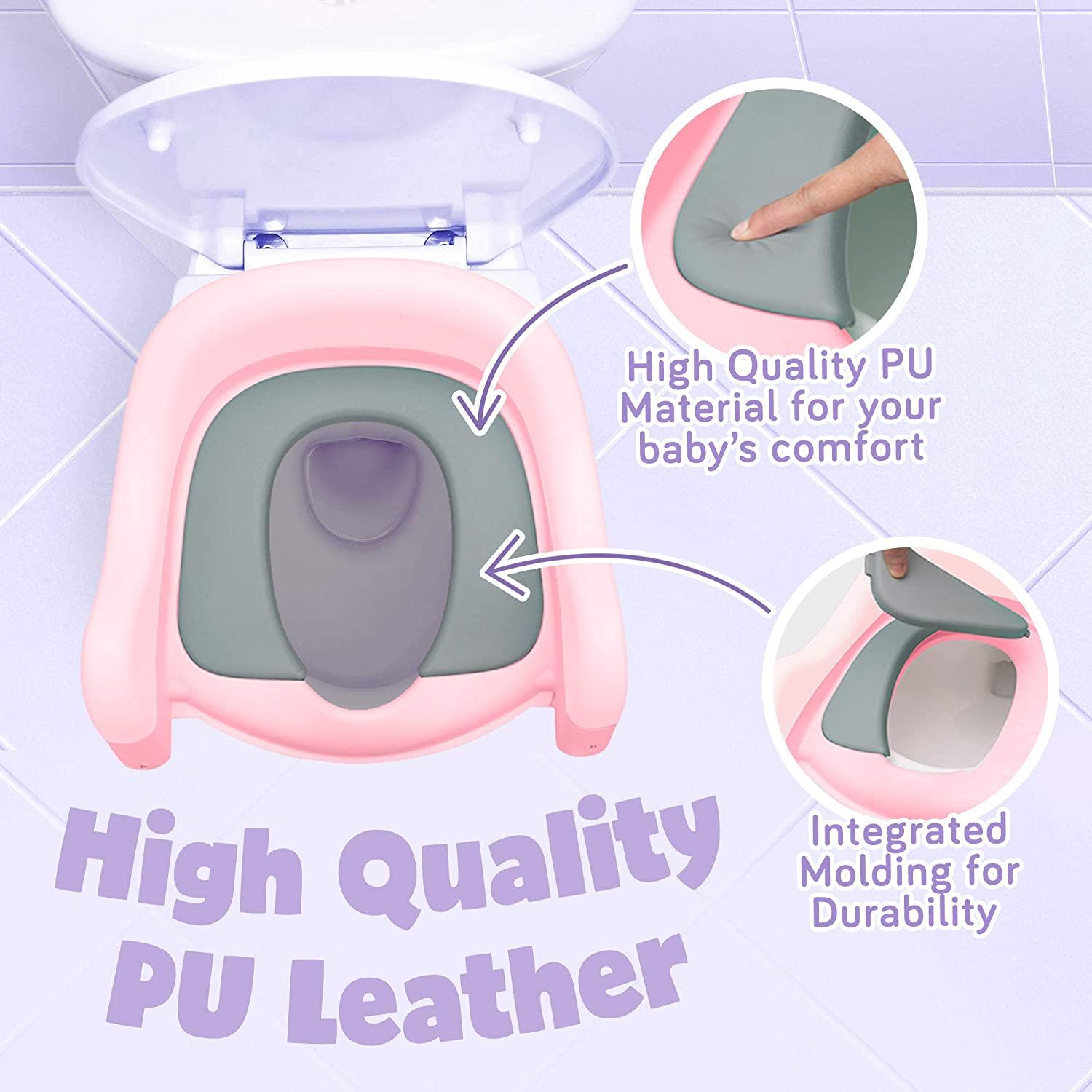 Ashtonbee Mountable Potty Seat (with steps, Pink) with steps Pink