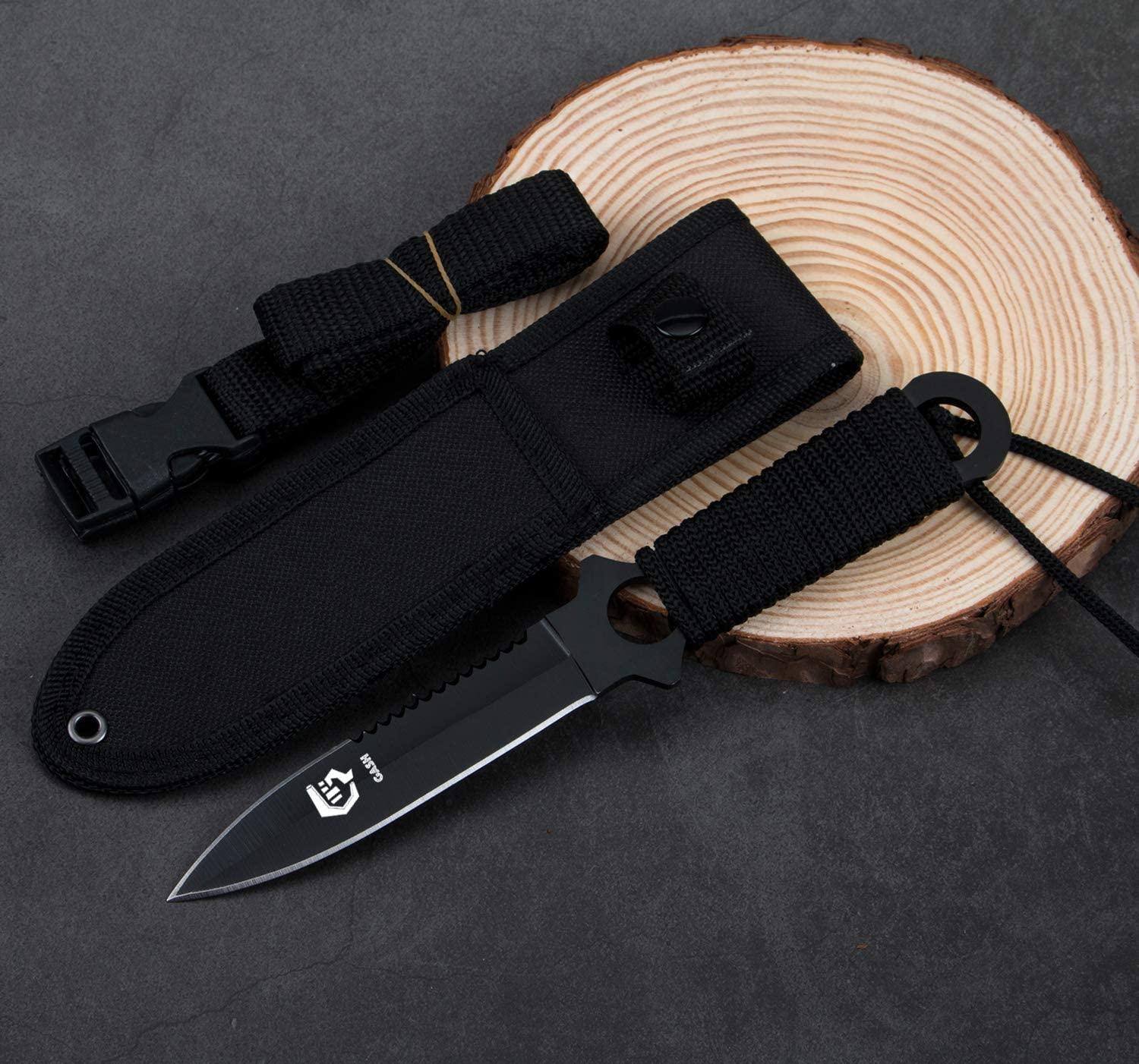 GASHER Scuba Diving Knife with Leg Straps & Sheath, Razor Sharp