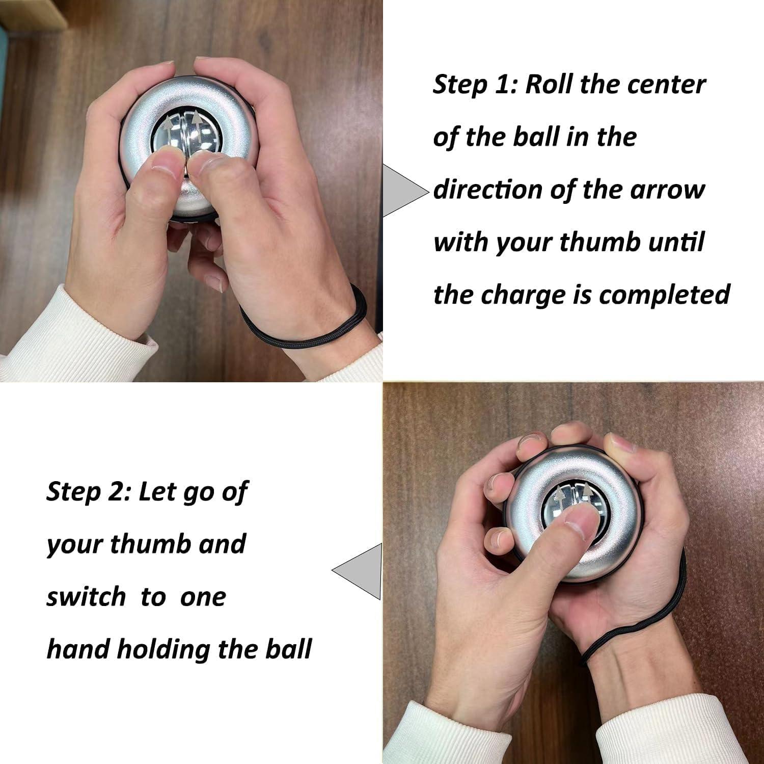 thumbnail image 2 of All-Metal Power Gyro Ball,Weighted Auto-Start Hand Jamaica 2 of 9