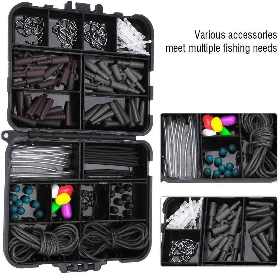 VGEBY Fishing Tackle Set,Carp Fishing Tackle Box Weights Clips Baiting  Needles Hook Swivel Rig Kit Containing bait needle