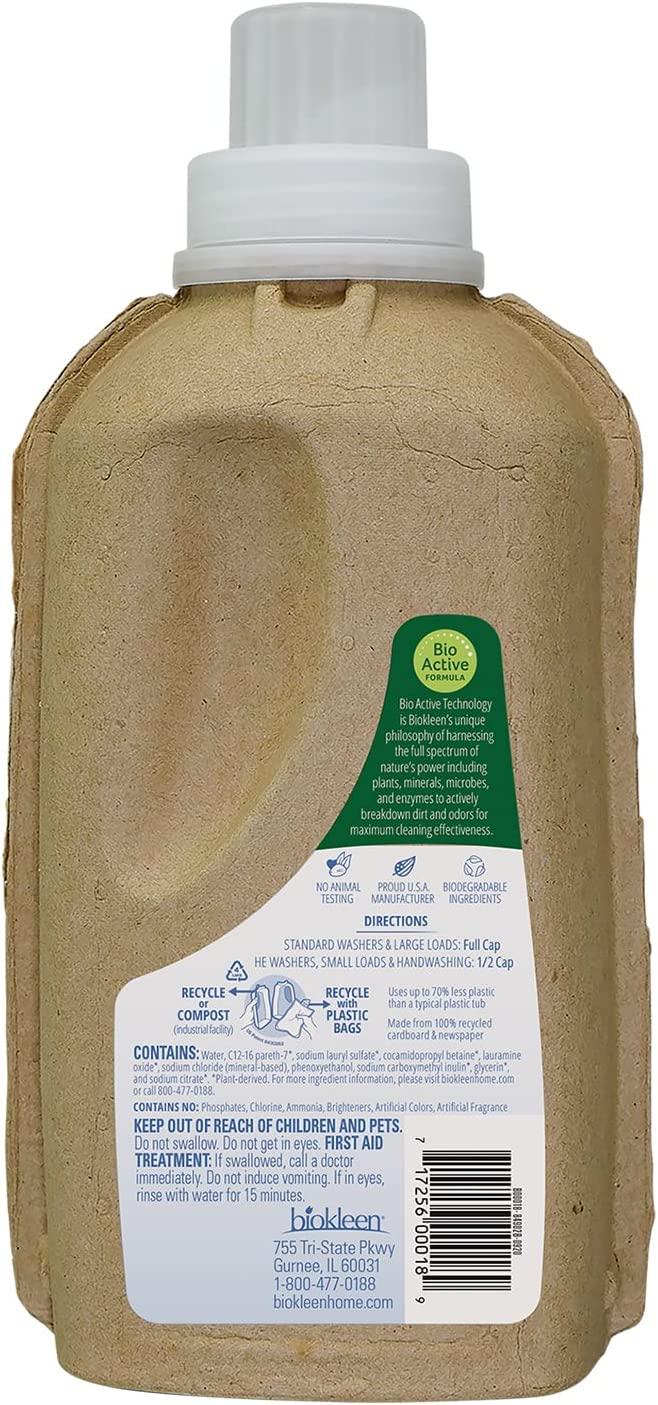 Biokleen Free and Clear Laundry Detergent Liquid 64 HE Loads Eco