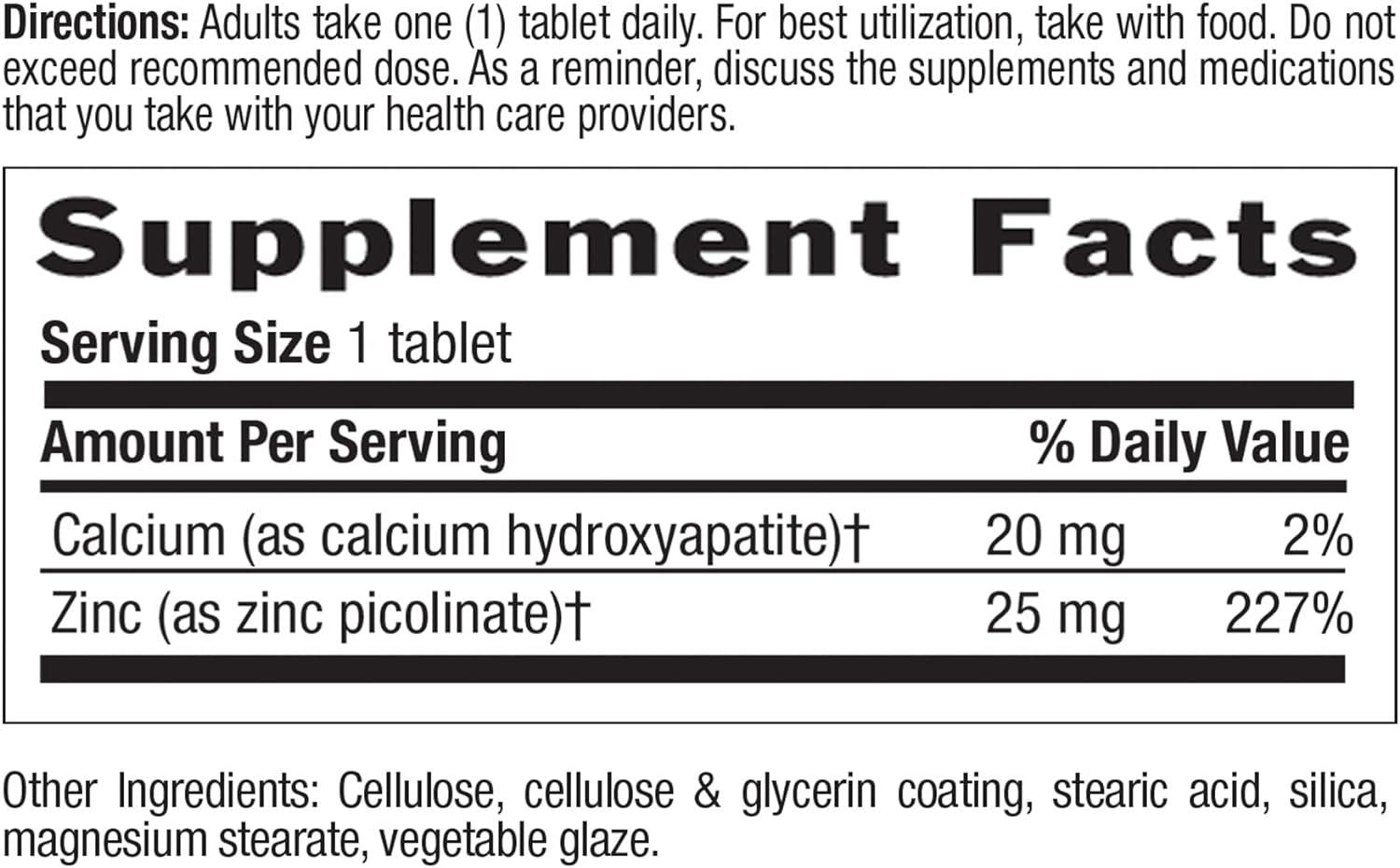 Country Life Zinc Picolinate 25mg Tablets 100 Count