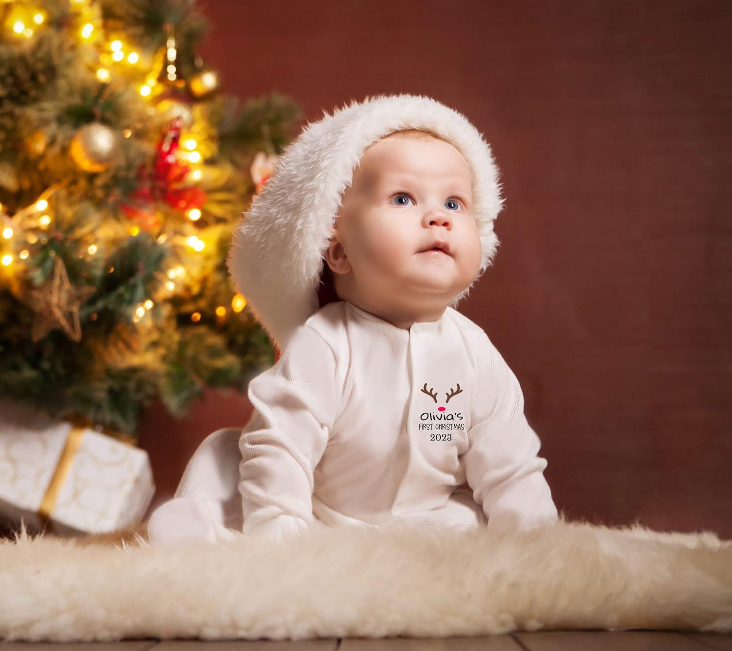 Personalized My First Christmas Baby Grow Vest Unisex 1st Xmas