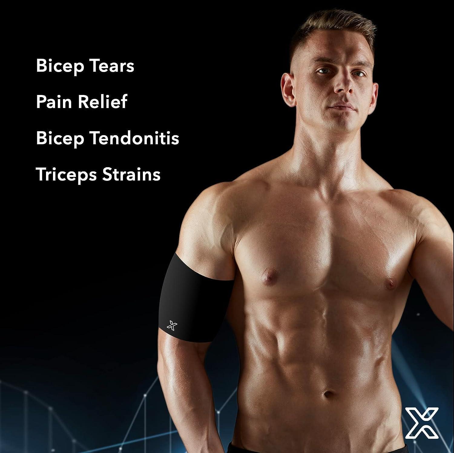 Bicep Bands Elastic Upper Arm Strap Brace Support For Tendonitis Injuries Tendon Rupture Brachii Muscle Strains Tricep Pain Wrap Bicep Tendonitis Pain Relief Black Tendonitis Arm Band