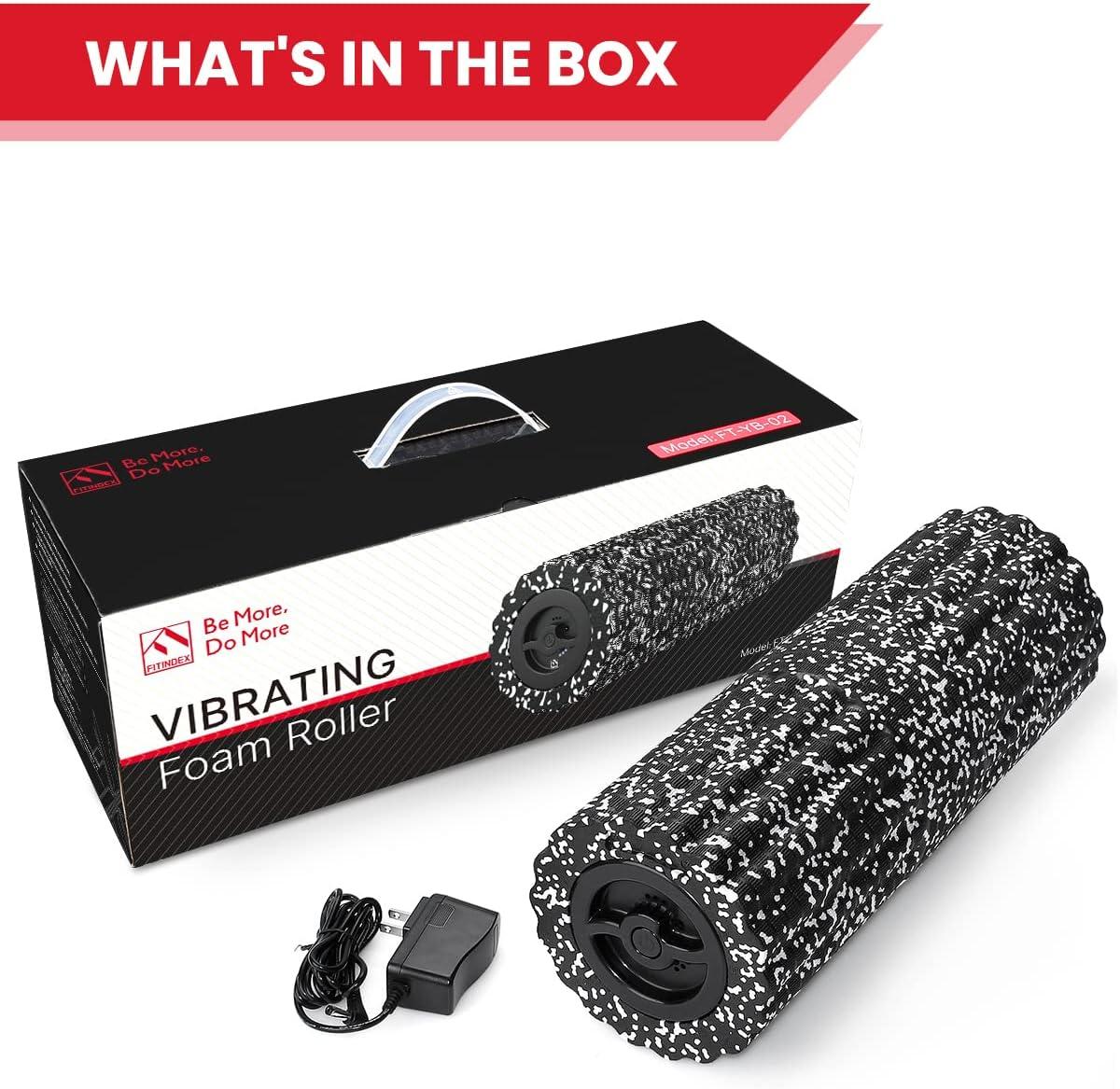 FITINDEX Electric Foam Roller 4-Speed Vibrating Yoga Massage Muscle Roller  | Trigger Point Sports Massage | High-Intensity Massager Roller with  Rechargeable Function | Buy Now with Express International Delivery |  GoSupps.com