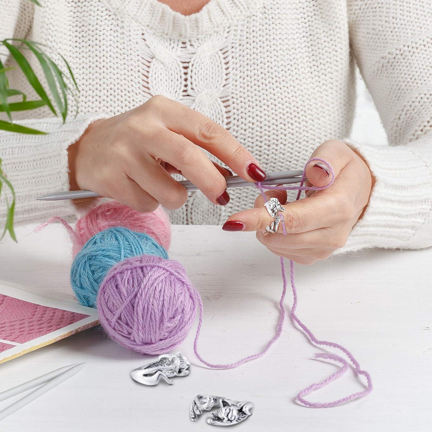  10 PCs Crochet Ring for Finger Yarn Guide, 5 Shapes