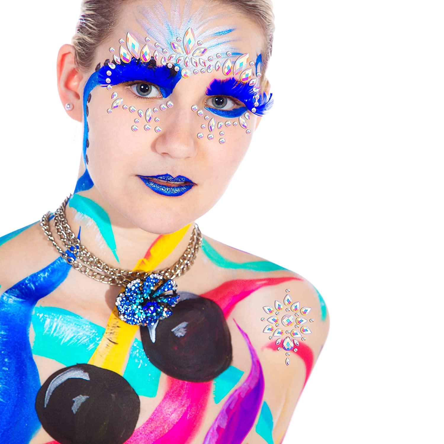9 Styles Body Paint Glitter Festival Party Face Makeup Gems