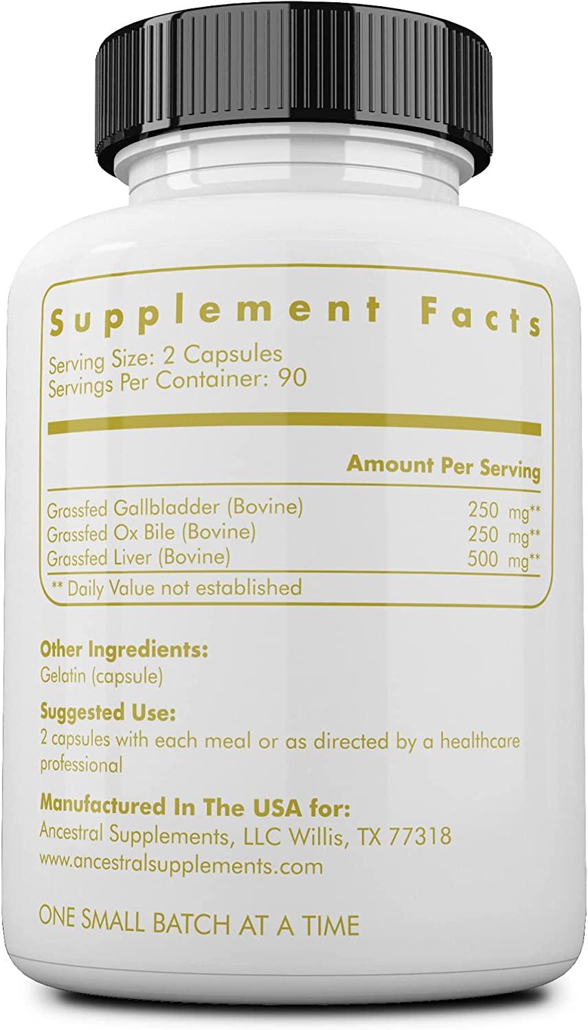 Ancestral Supplements Gallbladder w/ Ox Bile & Liver Supports